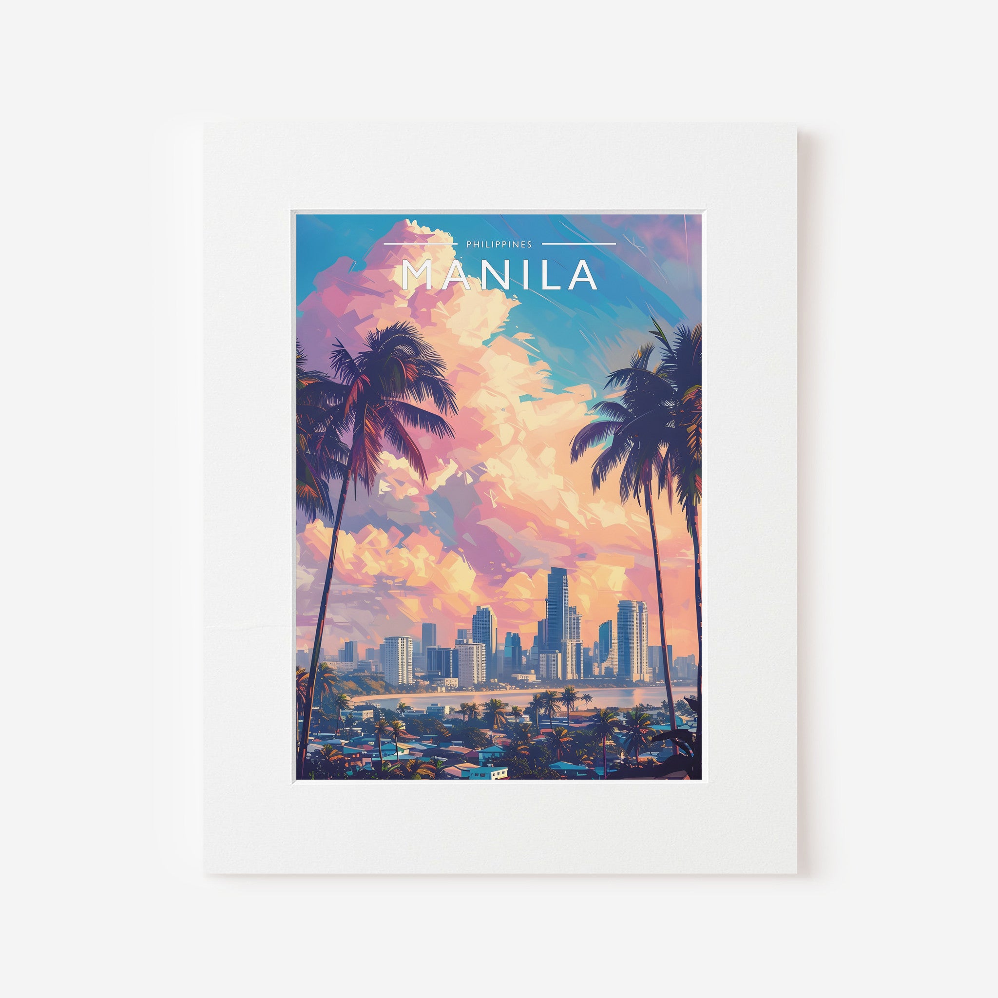 Manila Travel Poster in a white mount