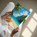 Mayreau #3 Travel Poster - A4 print held in hand