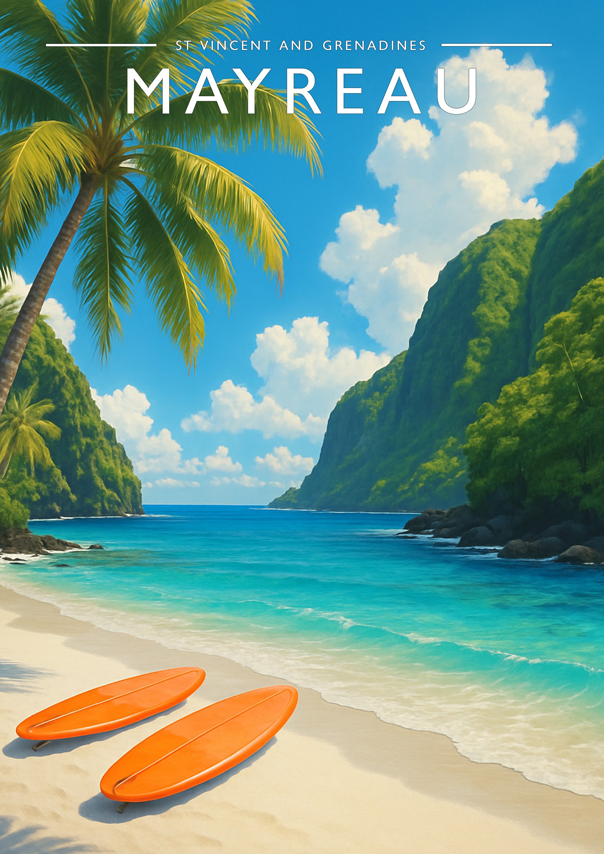 Mayreau #3 Travel Poster - A4 travel poster print