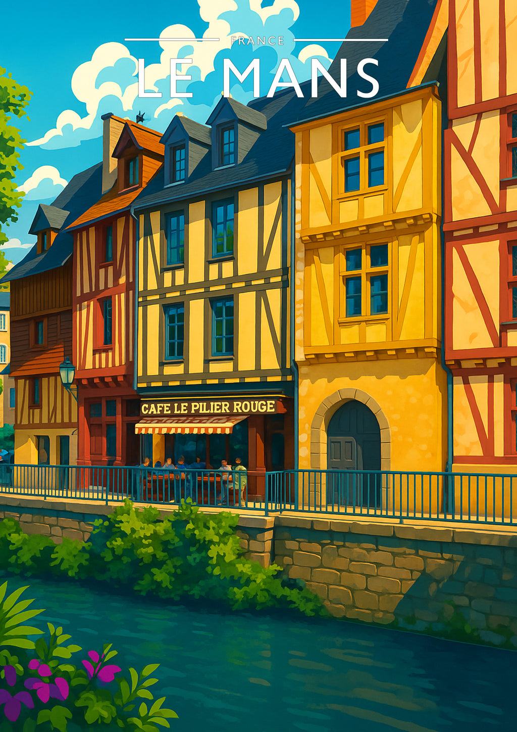 Le Mans Travel Poster - A4 travel poster print