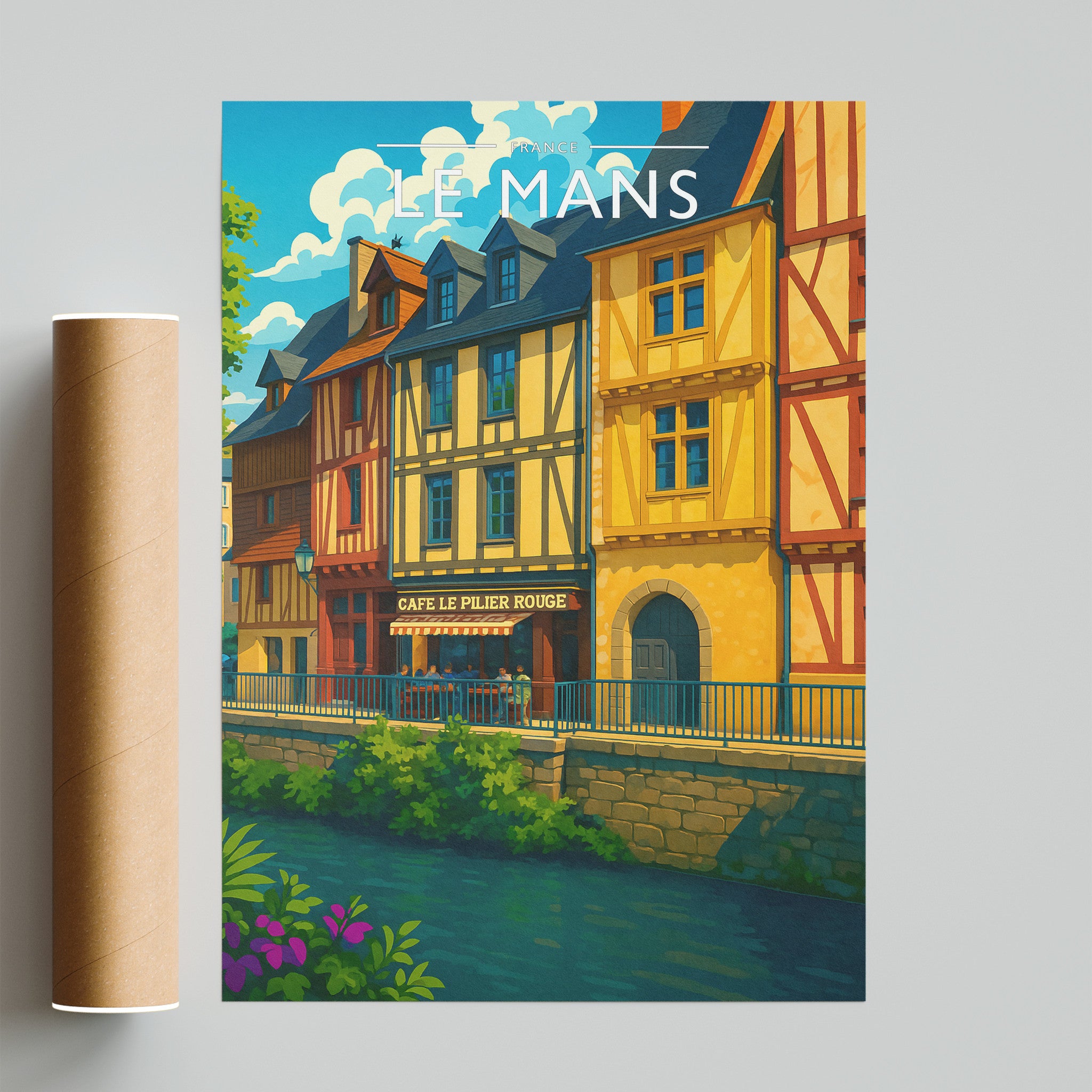 Le Mans Travel Poster - fine art print with shipping tube