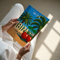 Ibiza #8 Travel Poster - A4 print held in hand