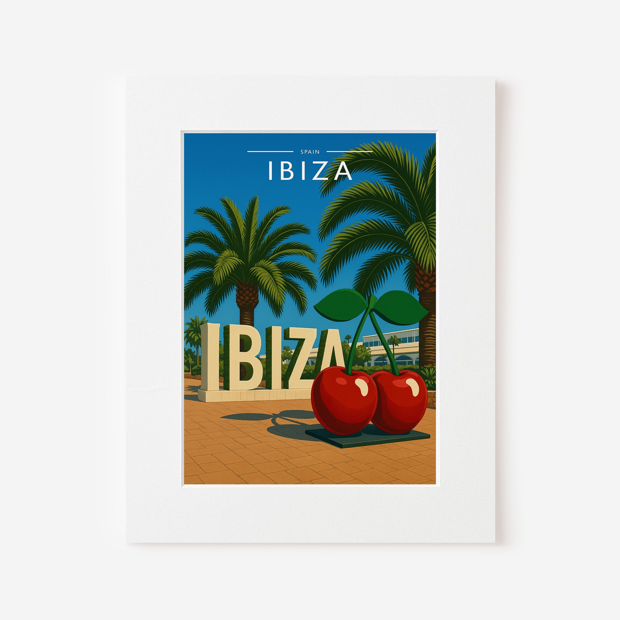 Ibiza #8 Travel Poster in a white mount