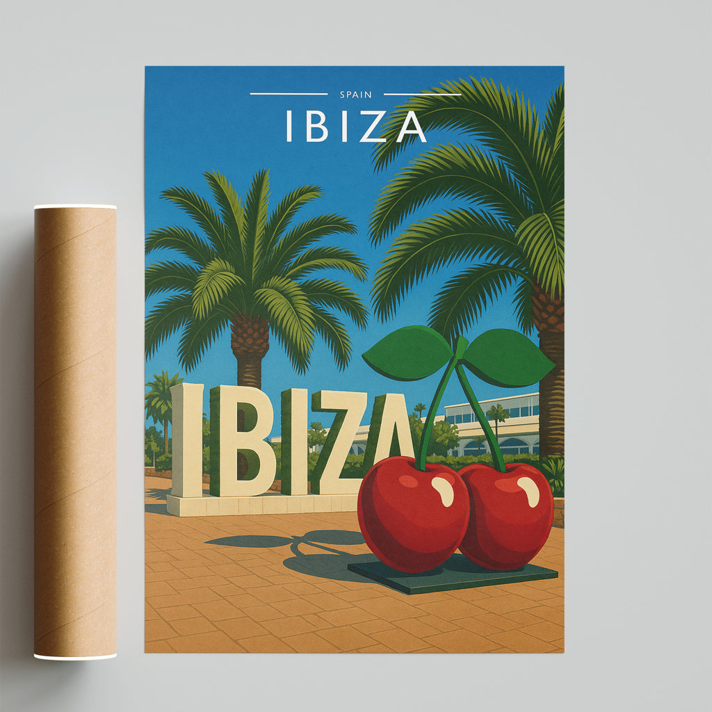 Ibiza #8 Travel Poster - fine art print with shipping tube