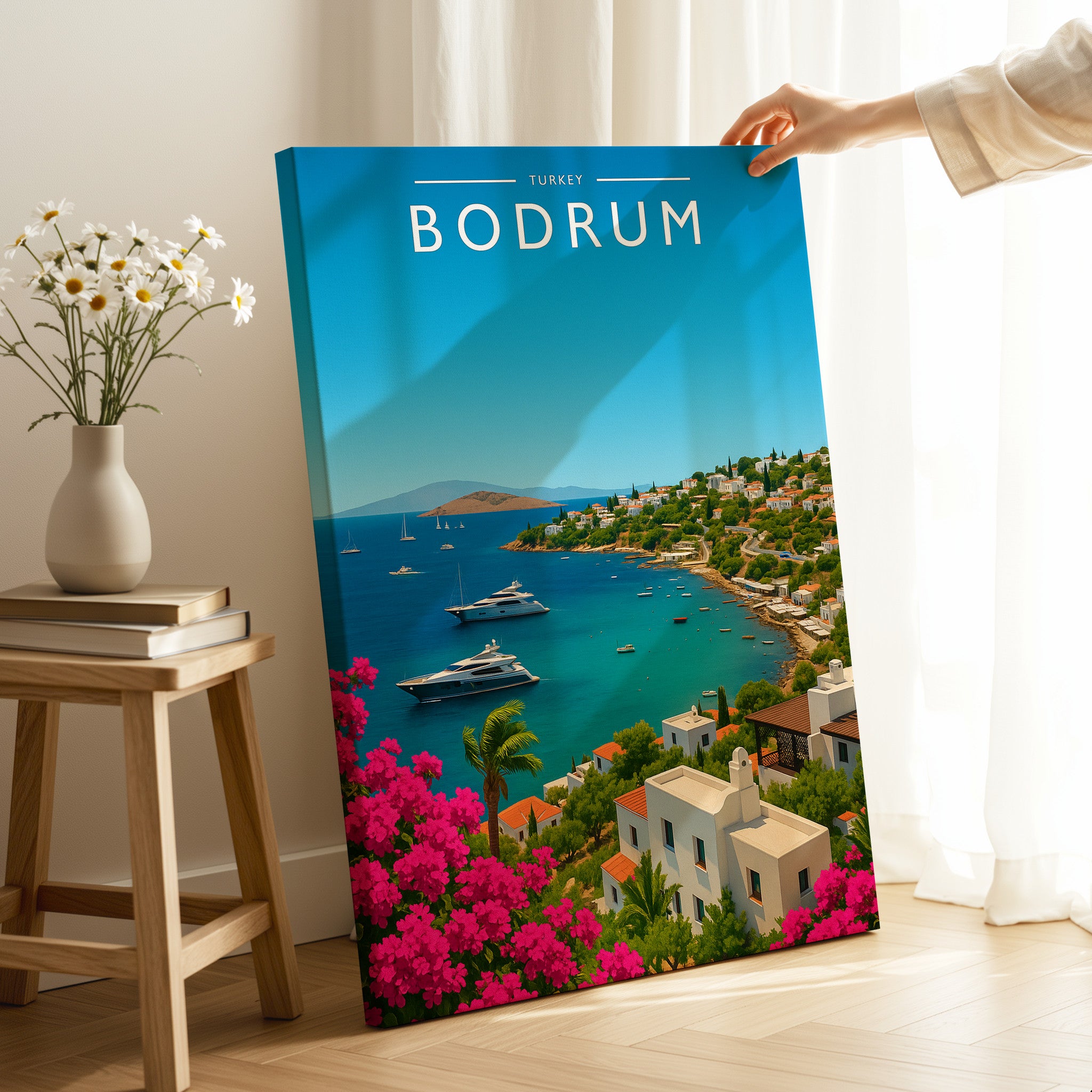 Bodrum Travel Poster as a gallery-wrapped canvas