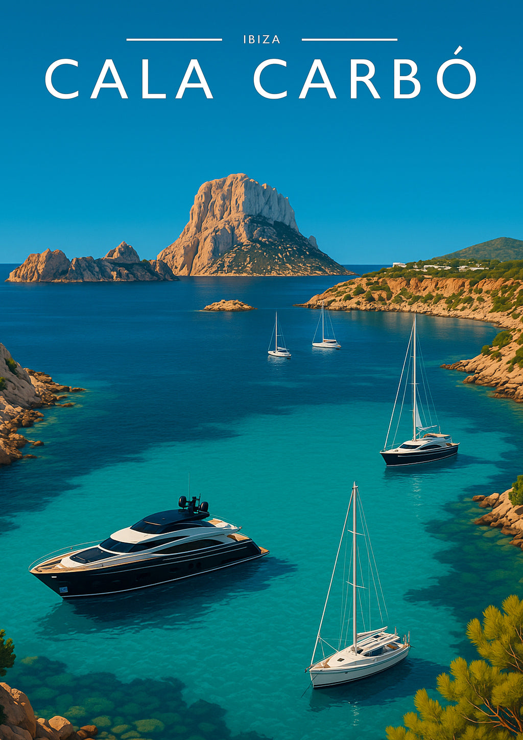 Cala Carbó Travel Poster - A4 travel poster print