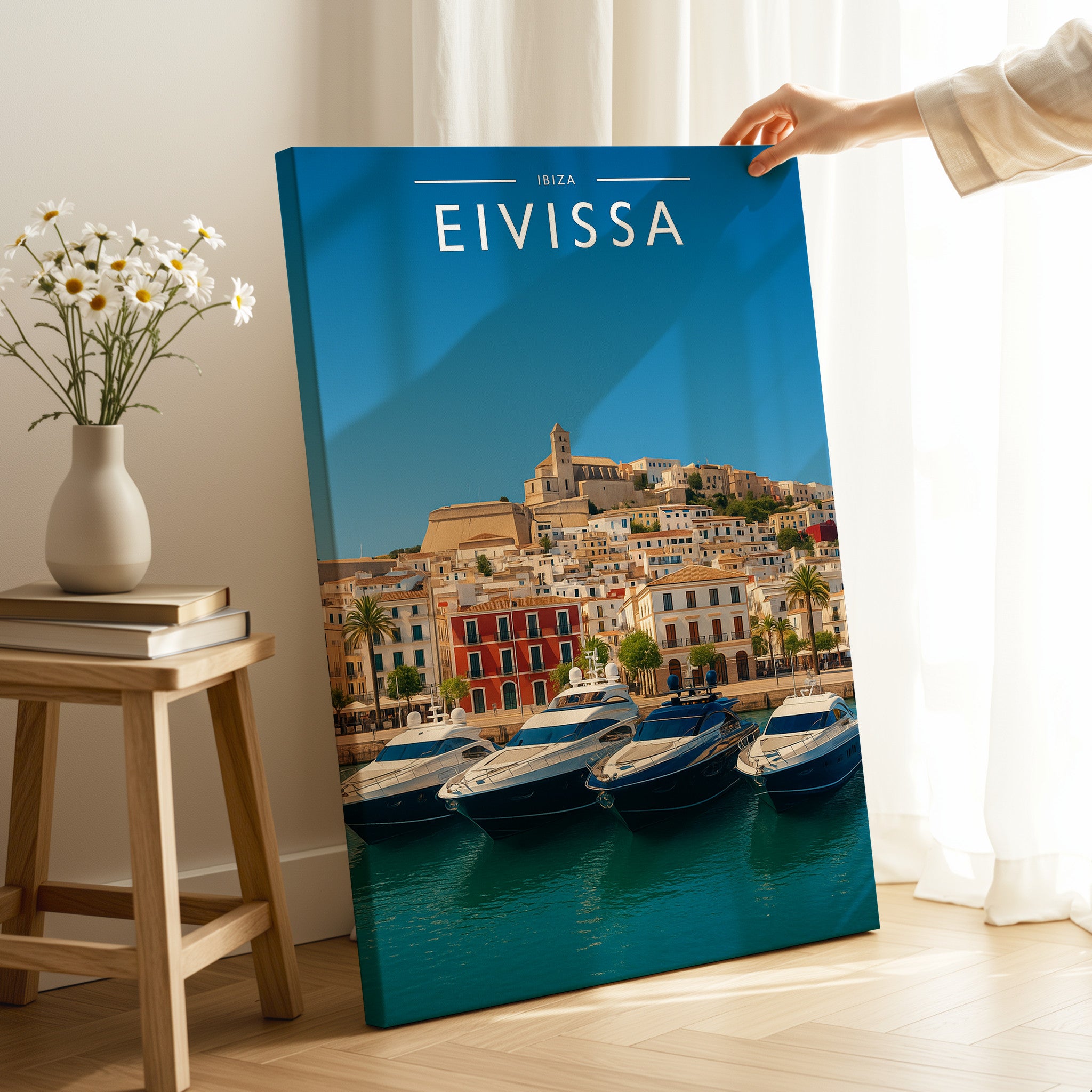 Eivissa Travel Poster as a gallery-wrapped canvas
