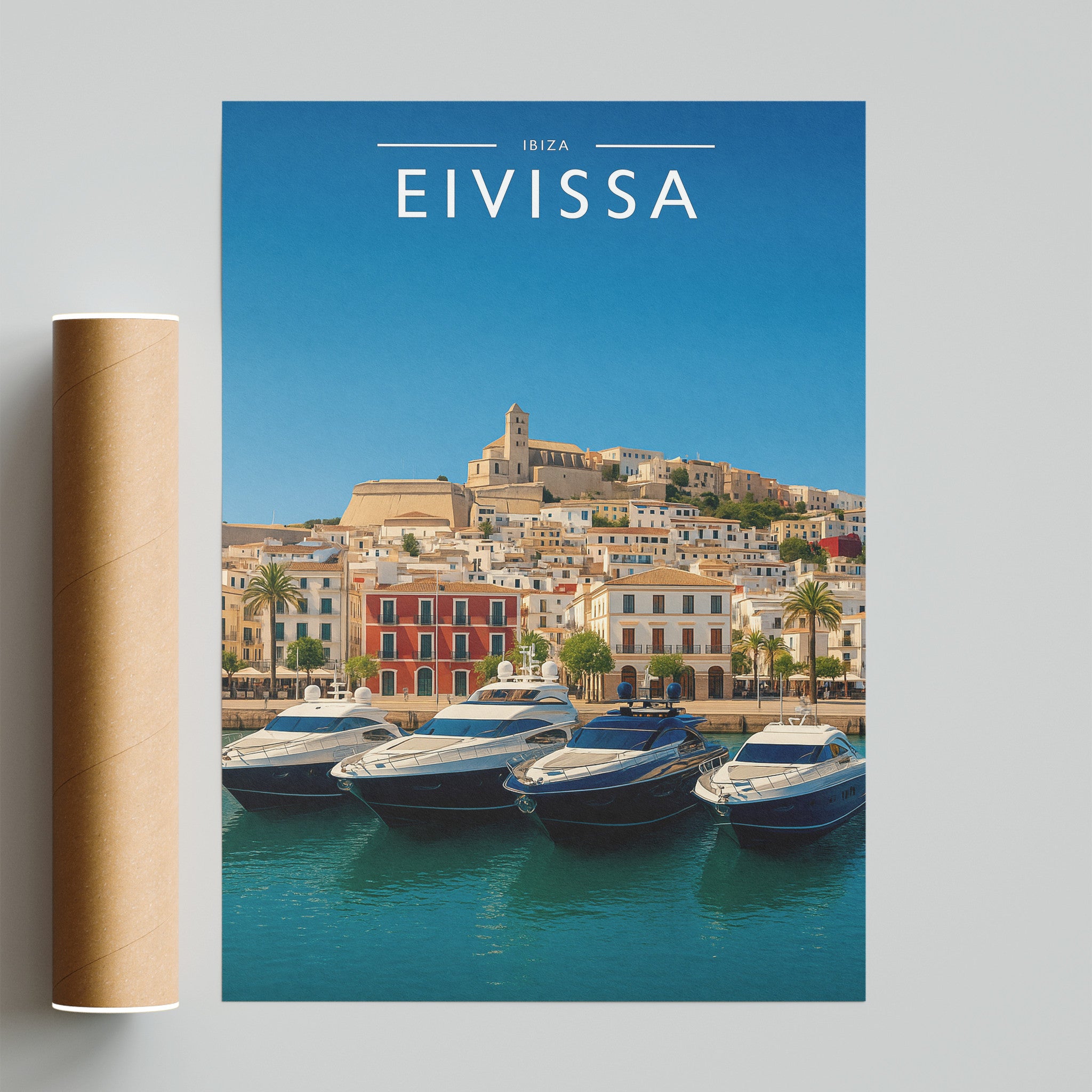 Eivissa Travel Poster - fine art print with shipping tube