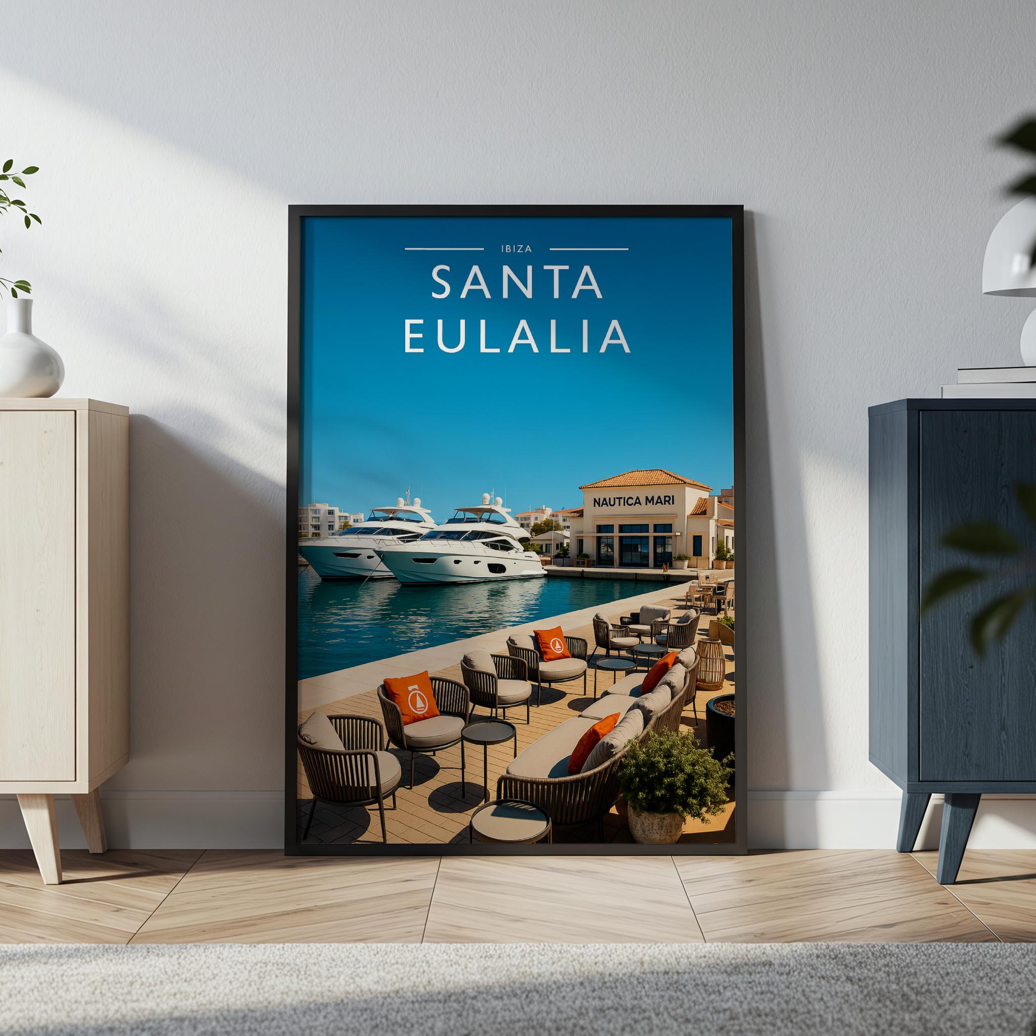 Santa Eulalia #2 Travel Poster in a black frame