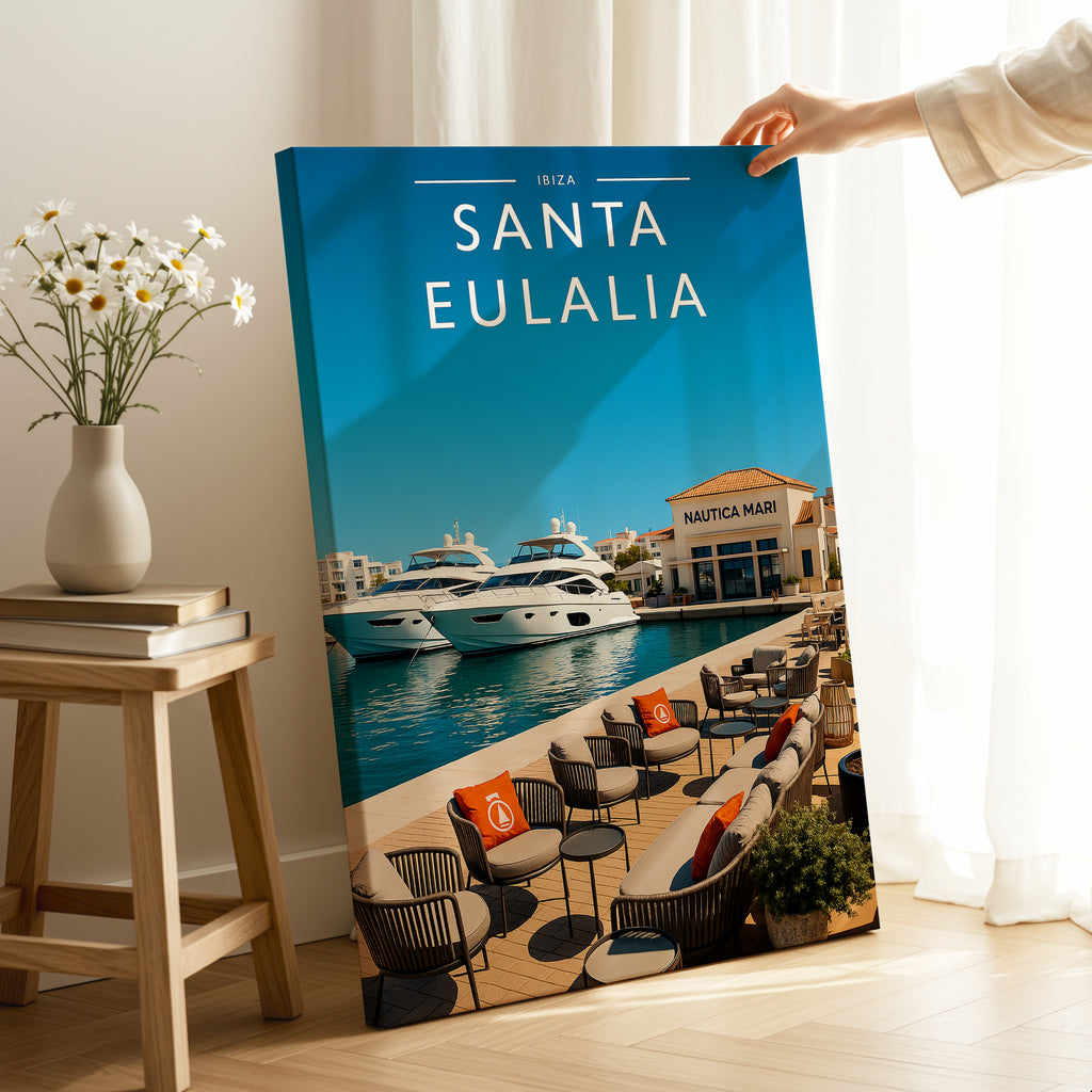 Santa Eulalia #2 Travel Poster as a gallery-wrapped canvas