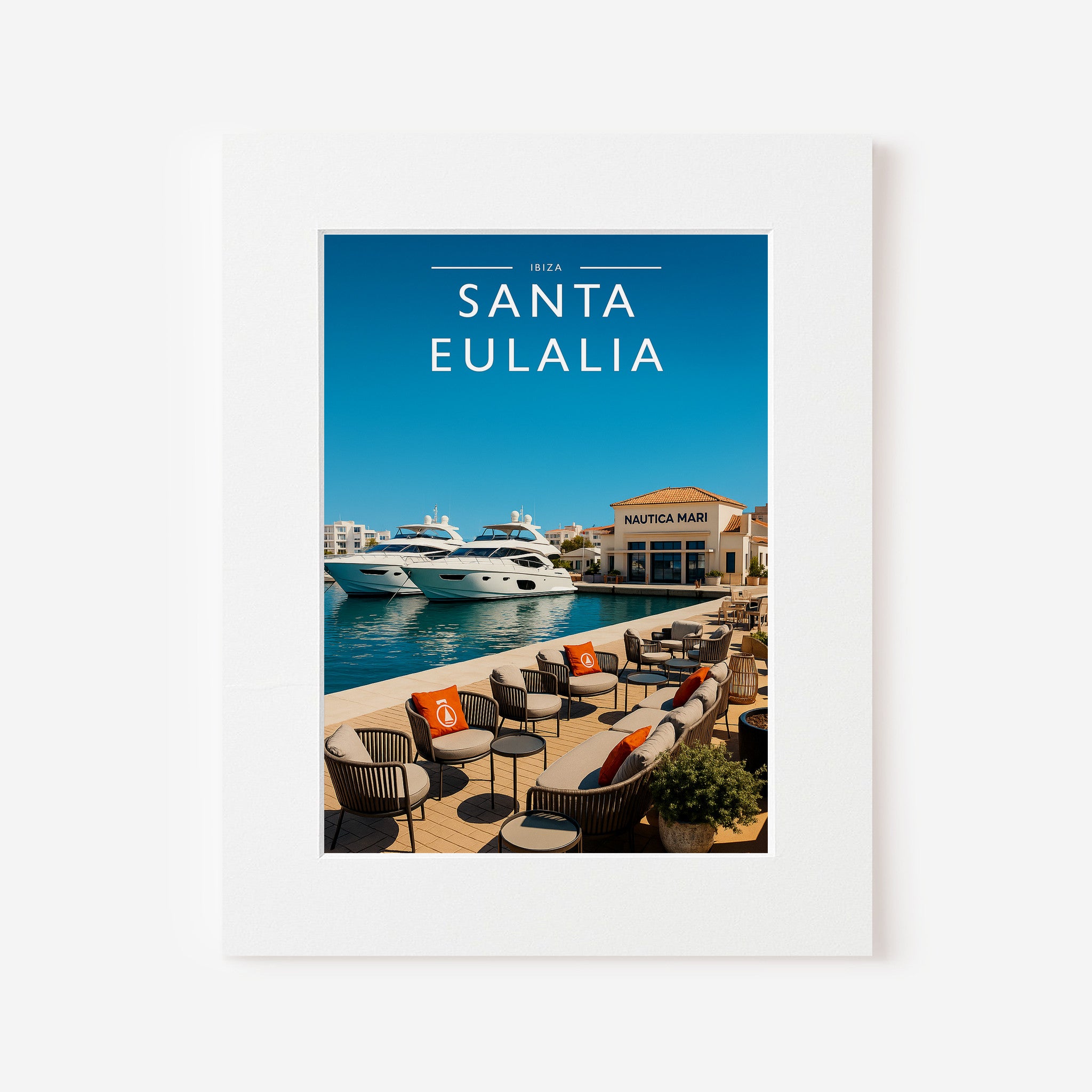 Santa Eulalia #2 Travel Poster in a white mount