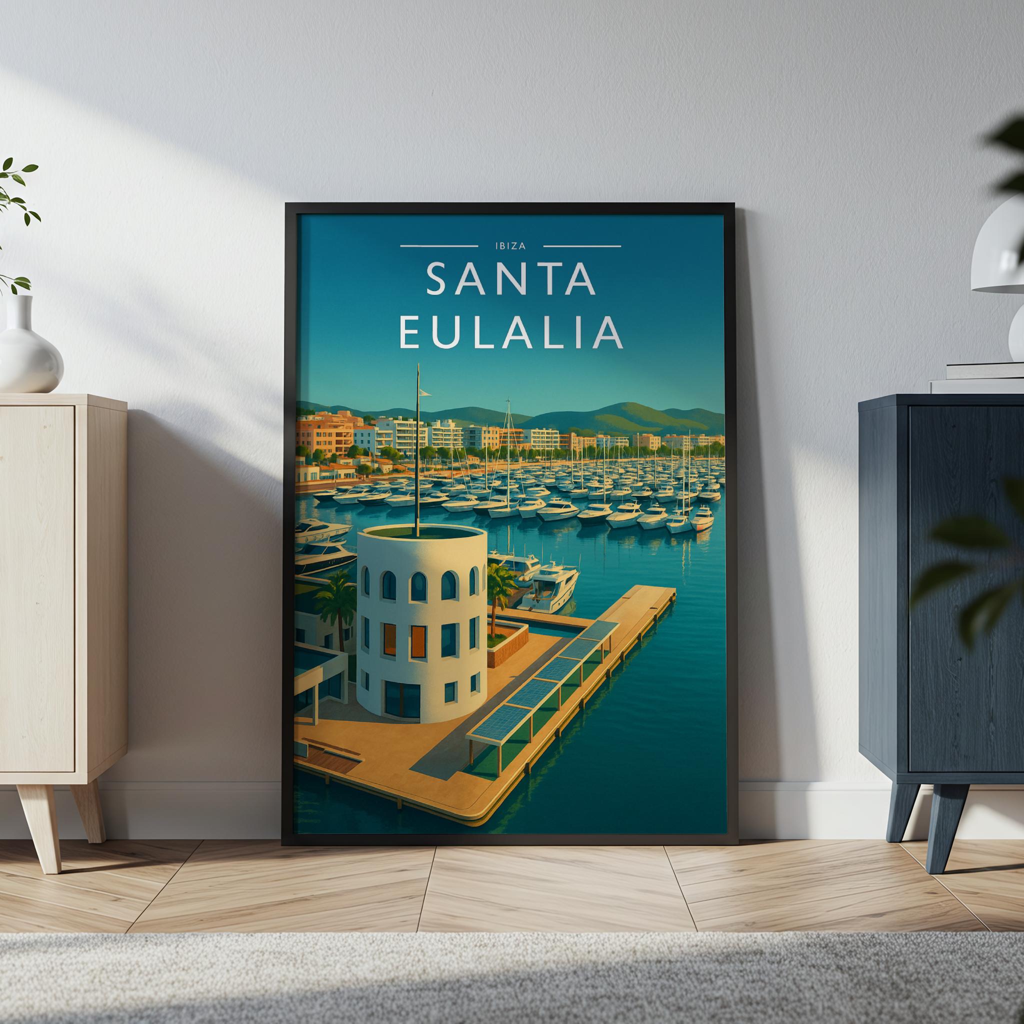 Santa Eulalia #3 Travel Poster in a black frame