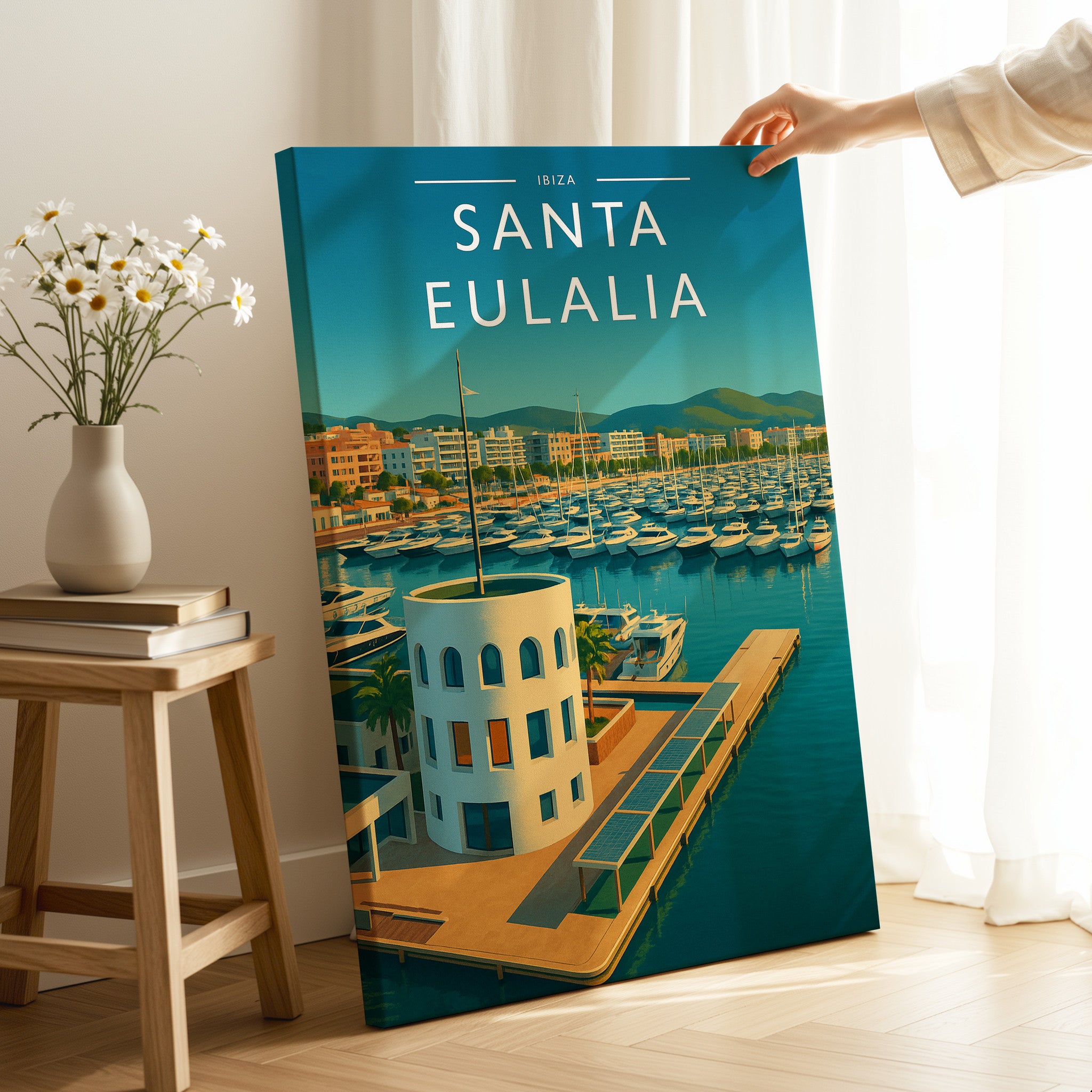 Santa Eulalia #3 Travel Poster as a gallery-wrapped canvas