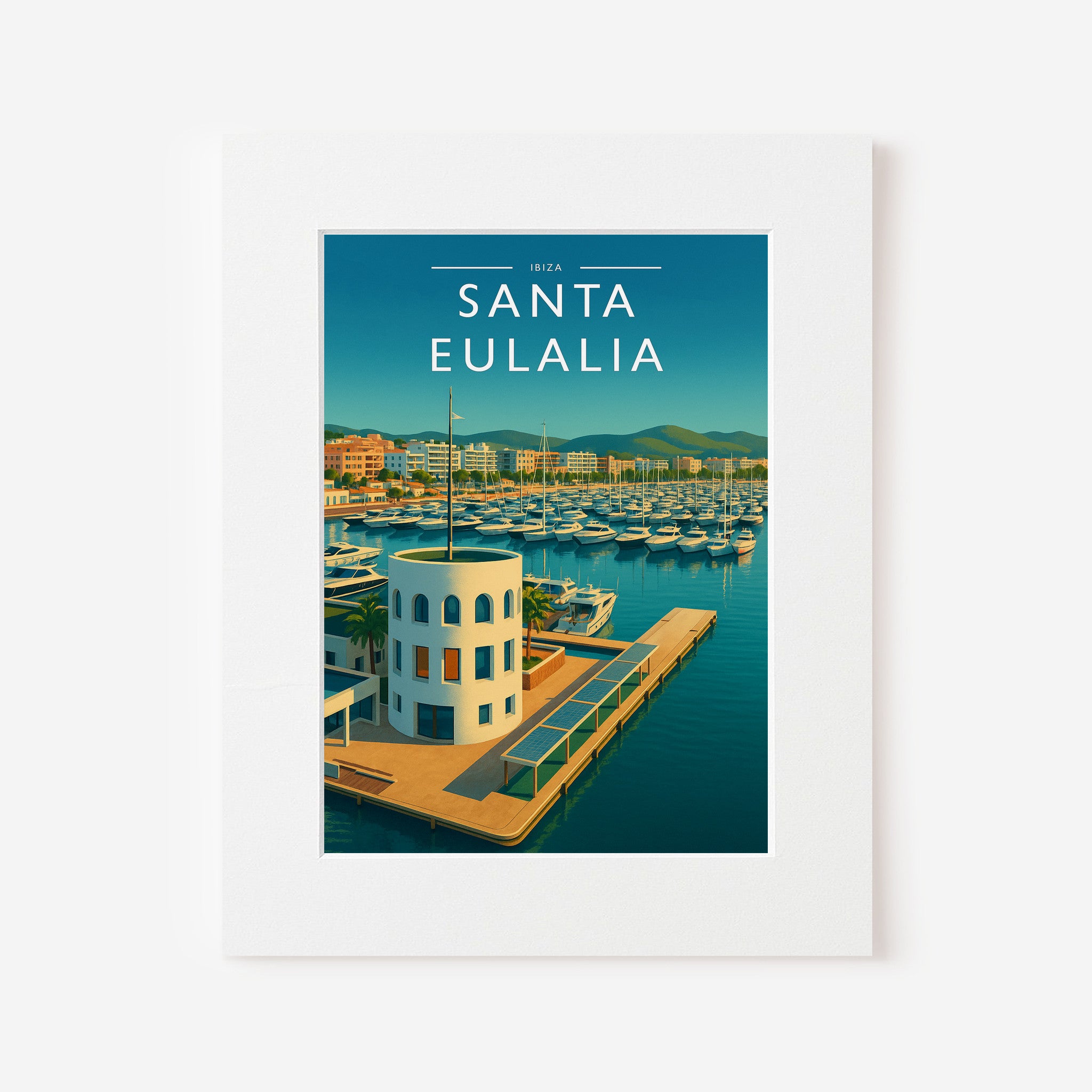 Santa Eulalia #3 Travel Poster in a white mount