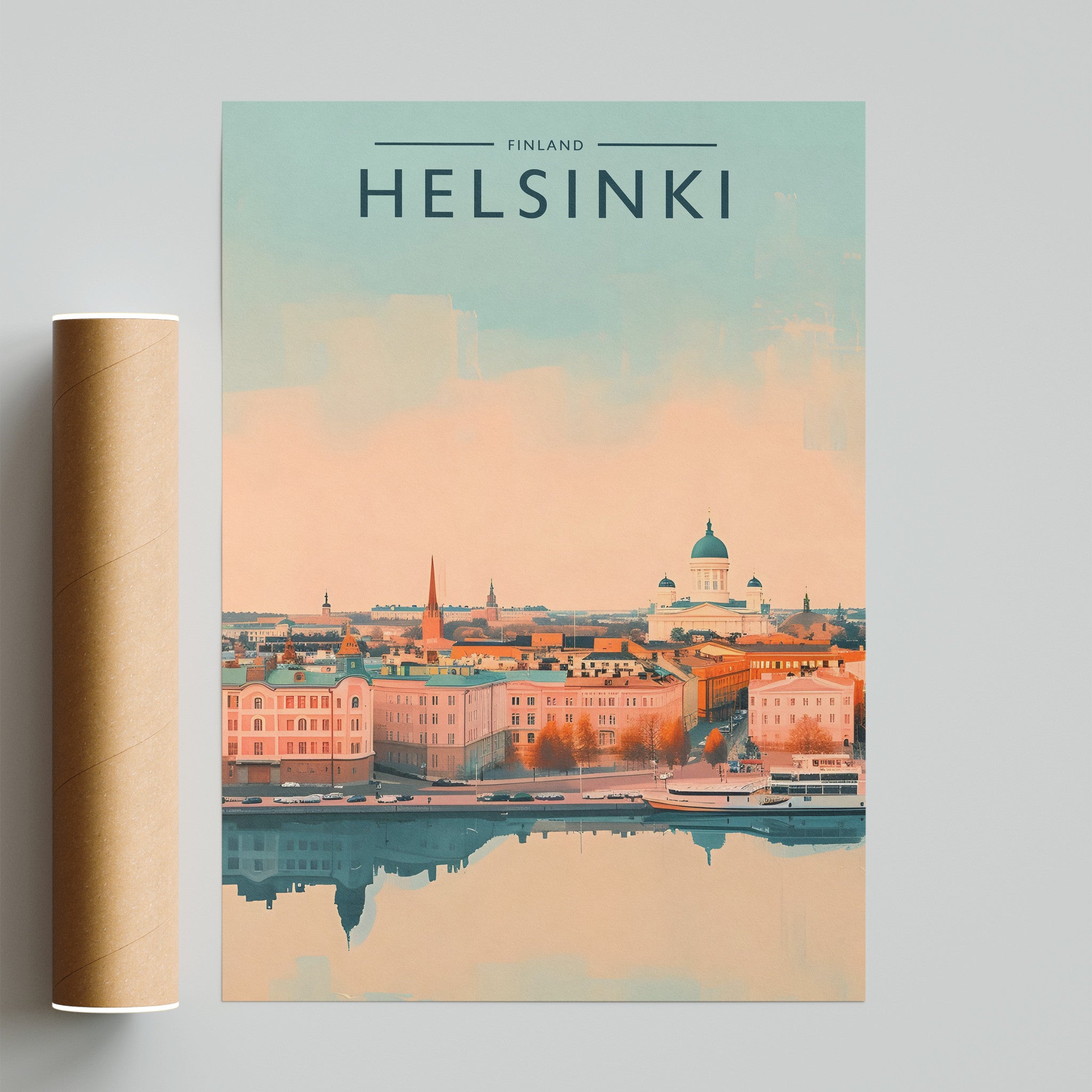 Helsinki Travel Poster - fine art print with shipping tube