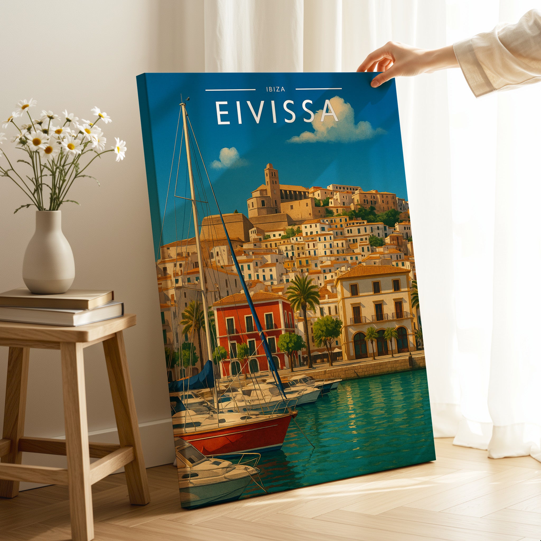 Eivissa #2 Travel Poster as a gallery-wrapped canvas