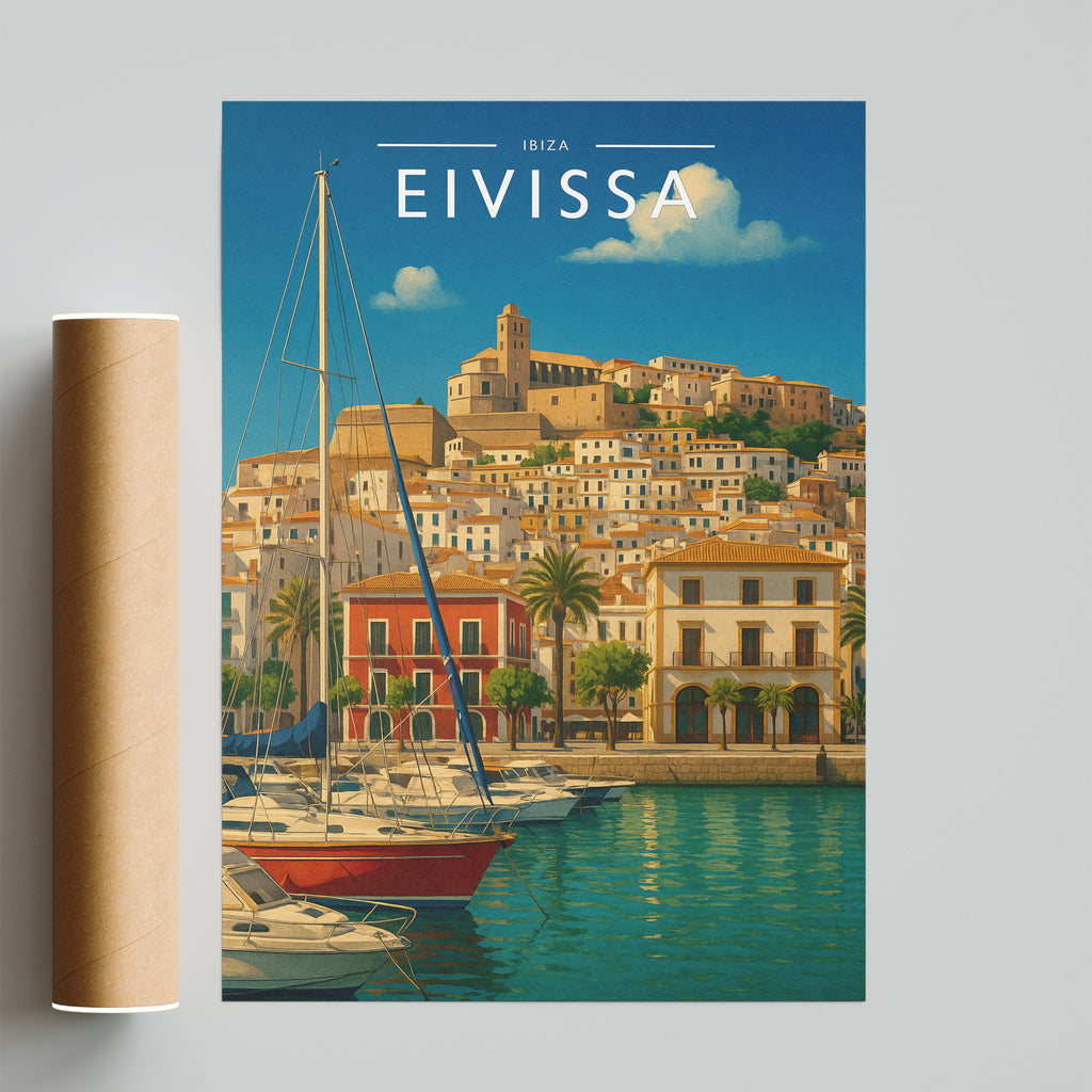 Eivissa #2 Travel Poster - fine art print with shipping tube