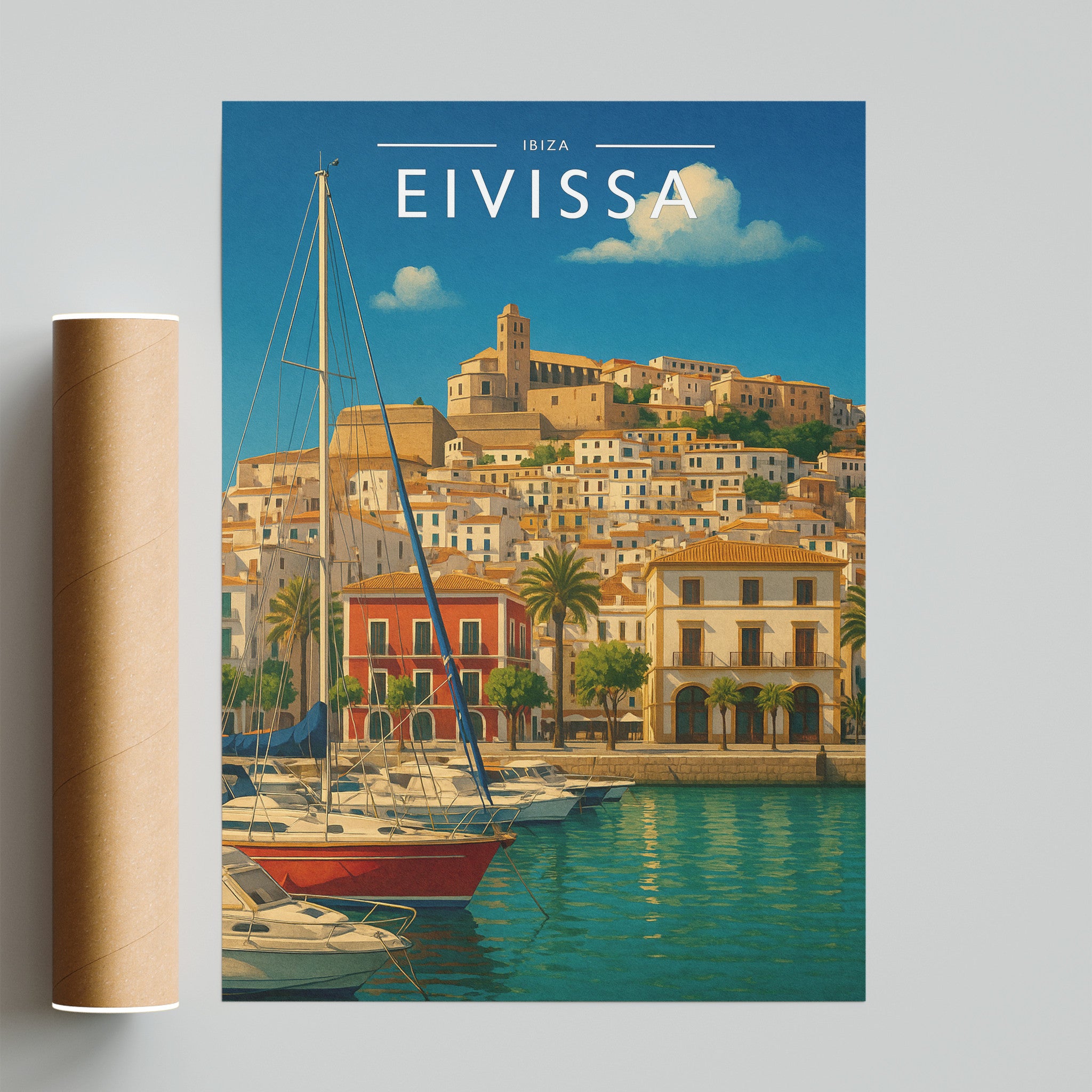 Eivissa #2 Travel Poster - fine art print with shipping tube