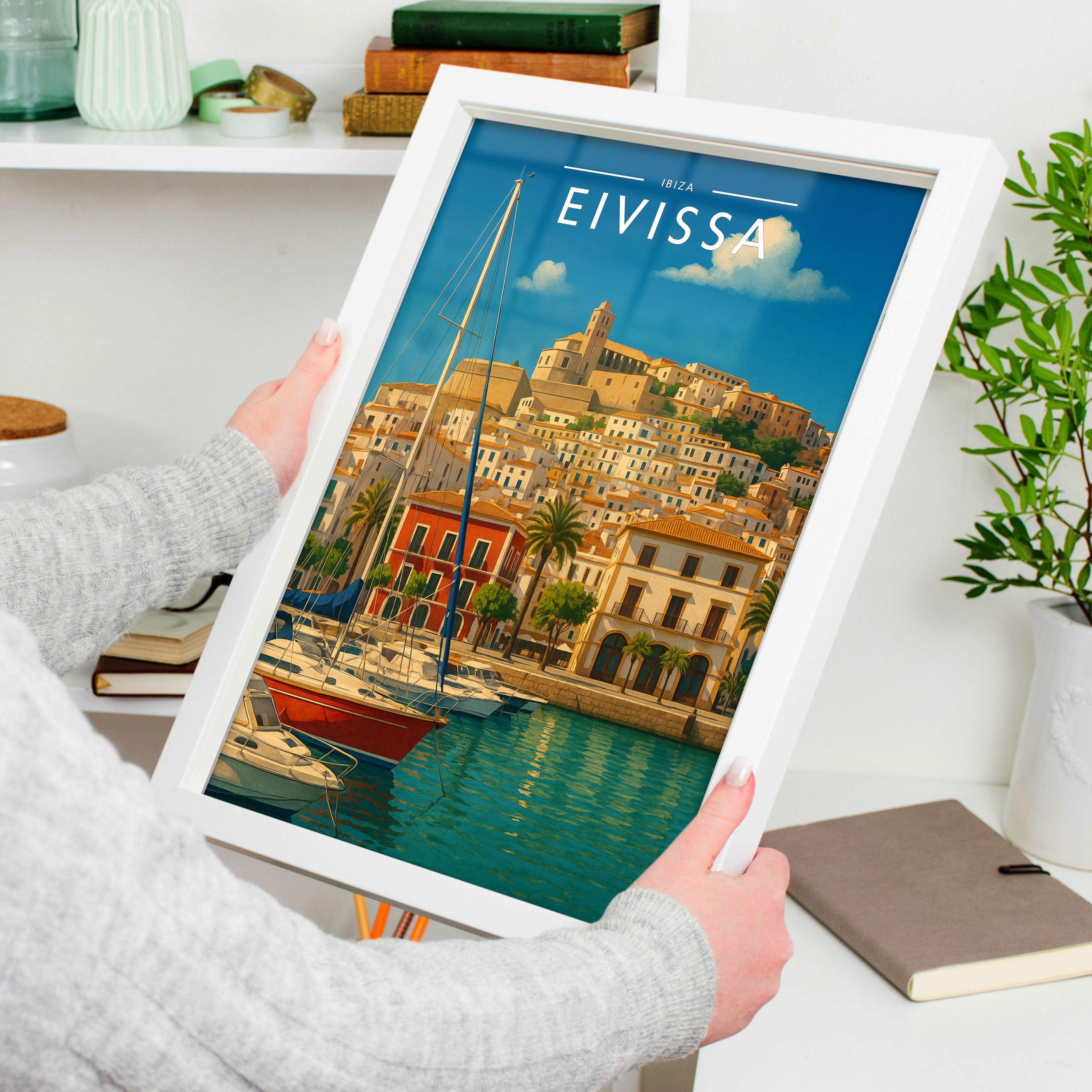Eivissa #2 Travel Poster held in a white frame