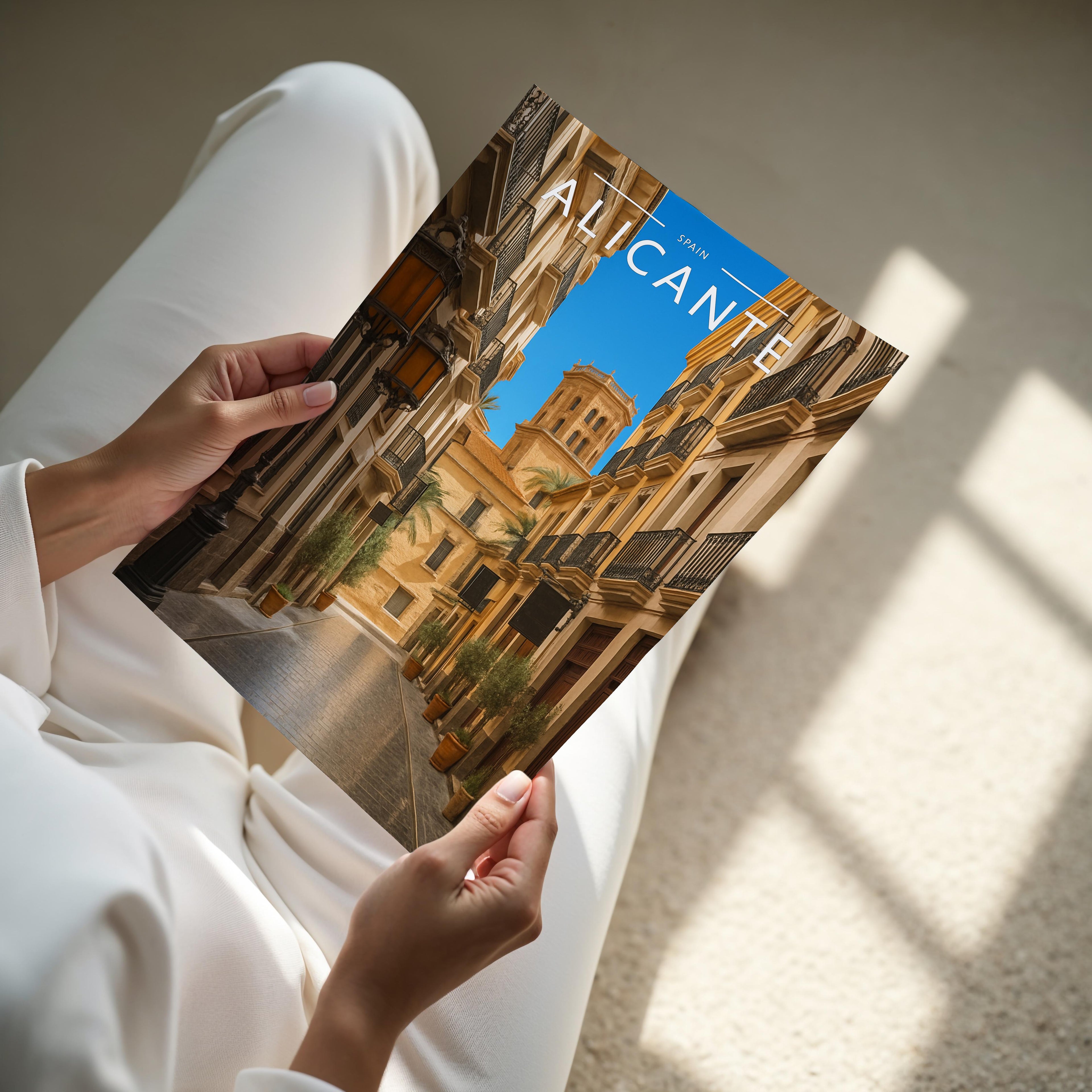 Alicante #3 Travel Poster - A4 print held in hand