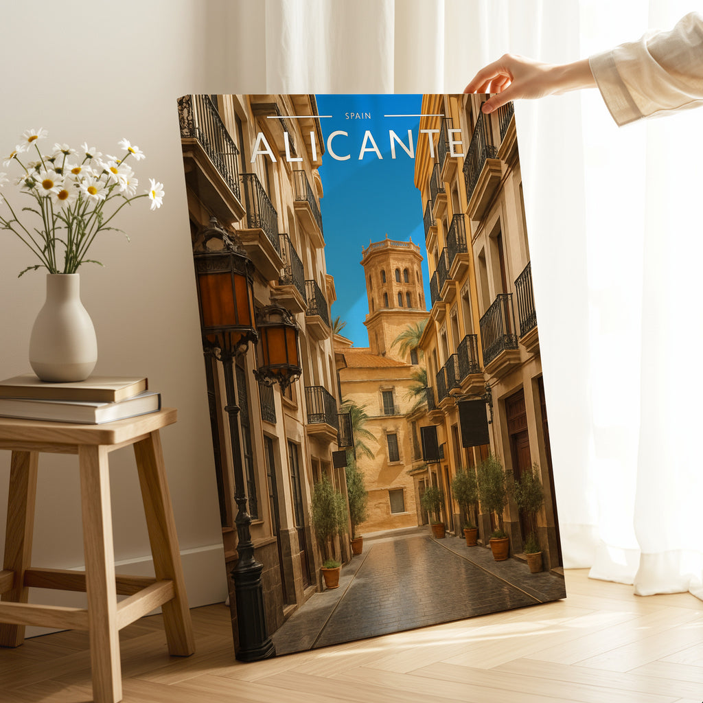 Alicante #3 Travel Poster as a gallery-wrapped canvas