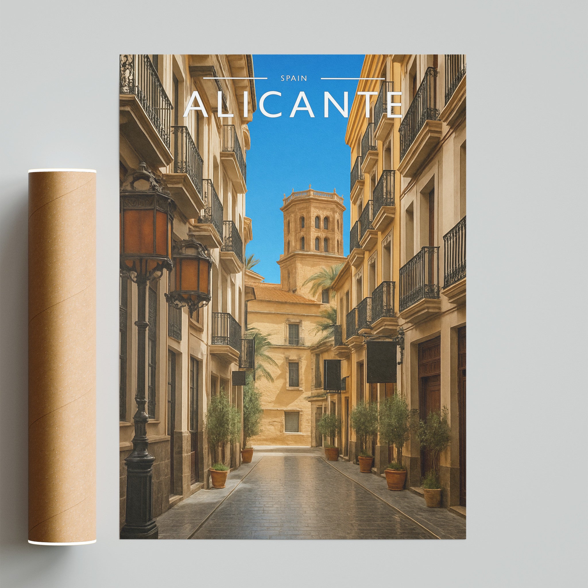 Alicante #3 Travel Poster - fine art print with shipping tube