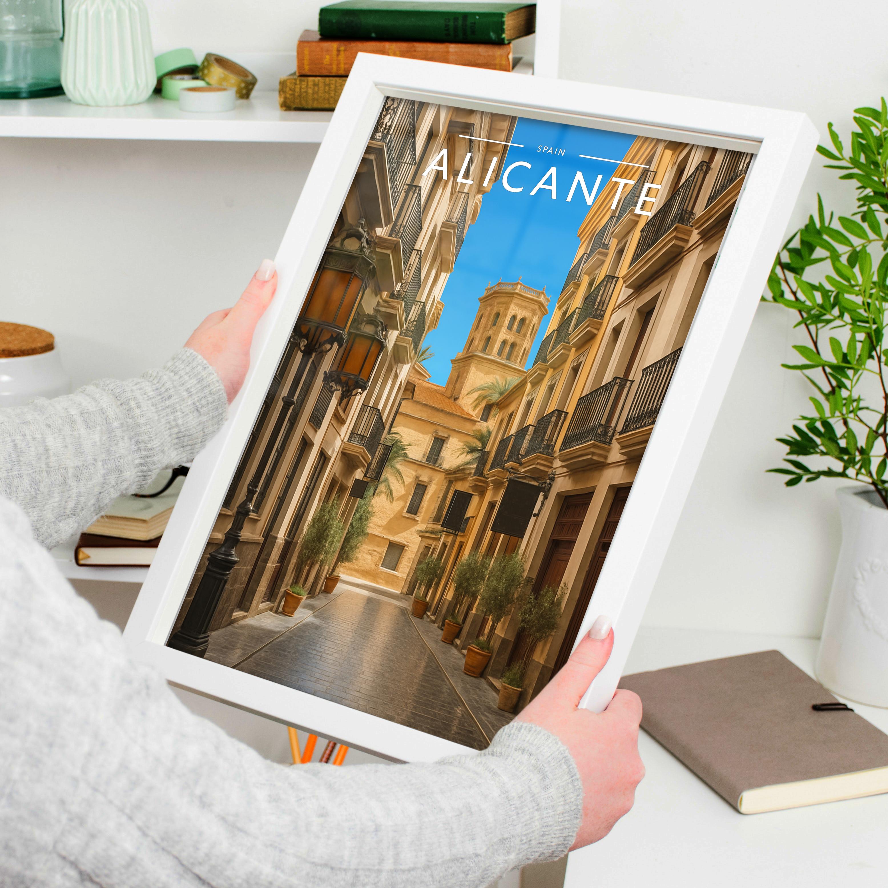 Alicante #3 Travel Poster held in a white frame