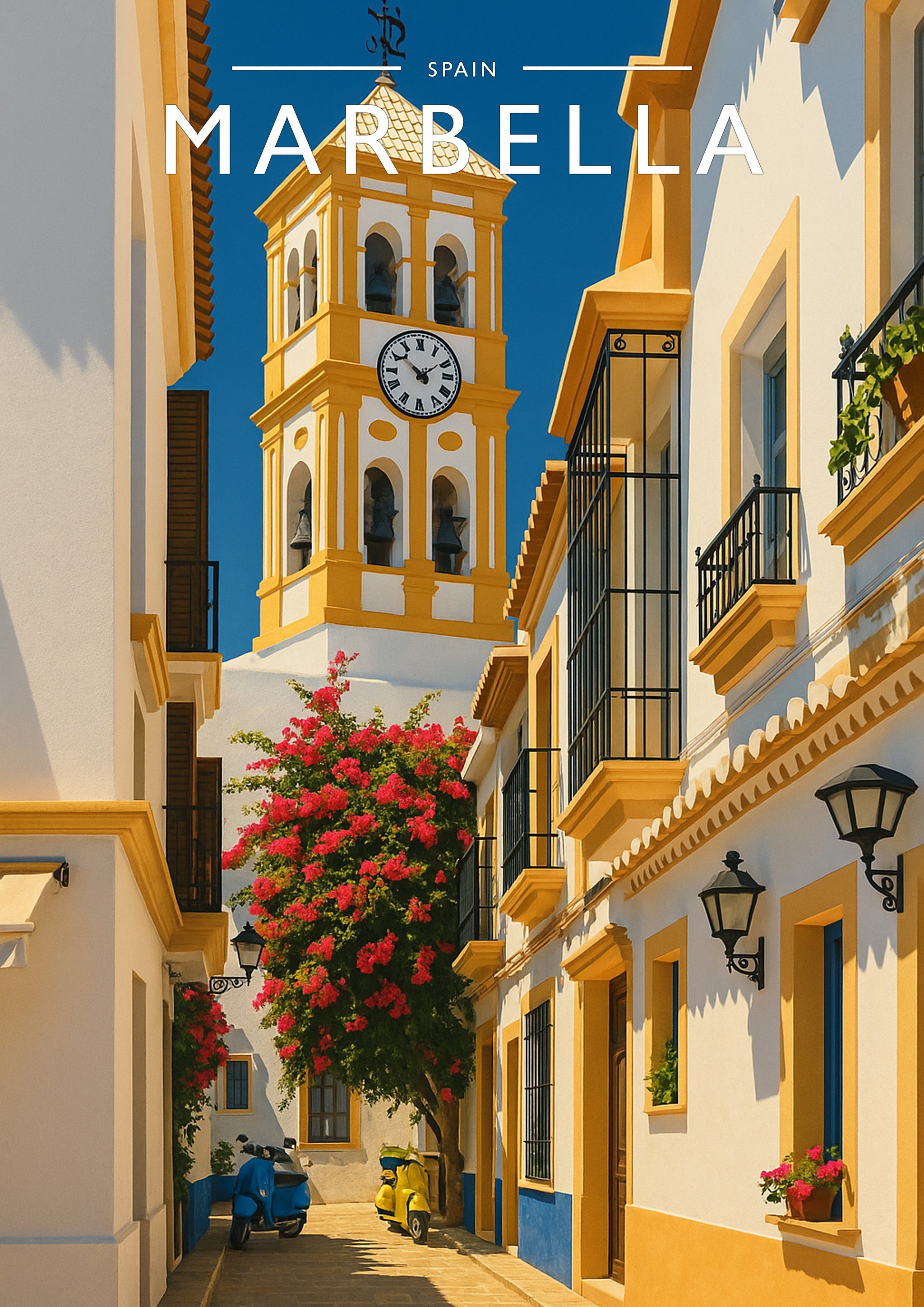 Marbella Travel Poster - A4 travel poster print