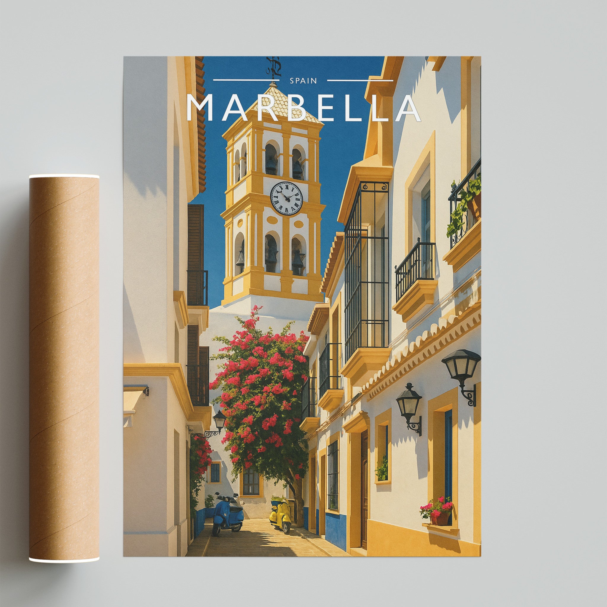 Marbella Travel Poster - fine art print with shipping tube
