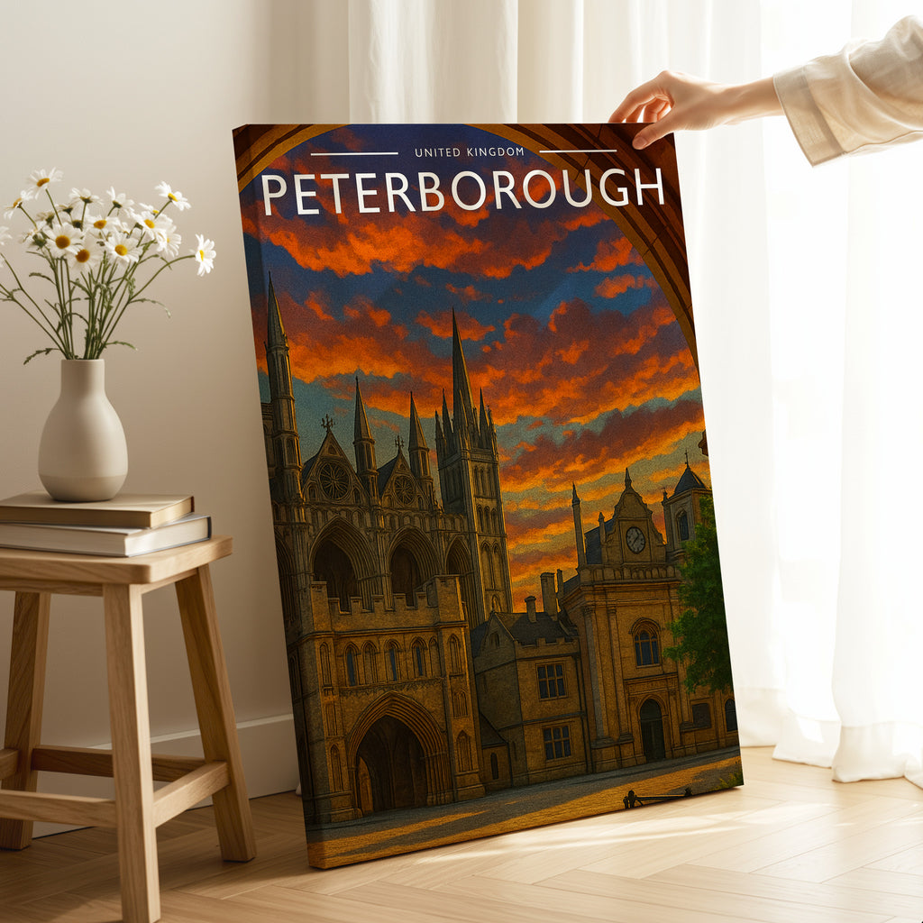 Peterborough Travel Poster as a gallery-wrapped canvas