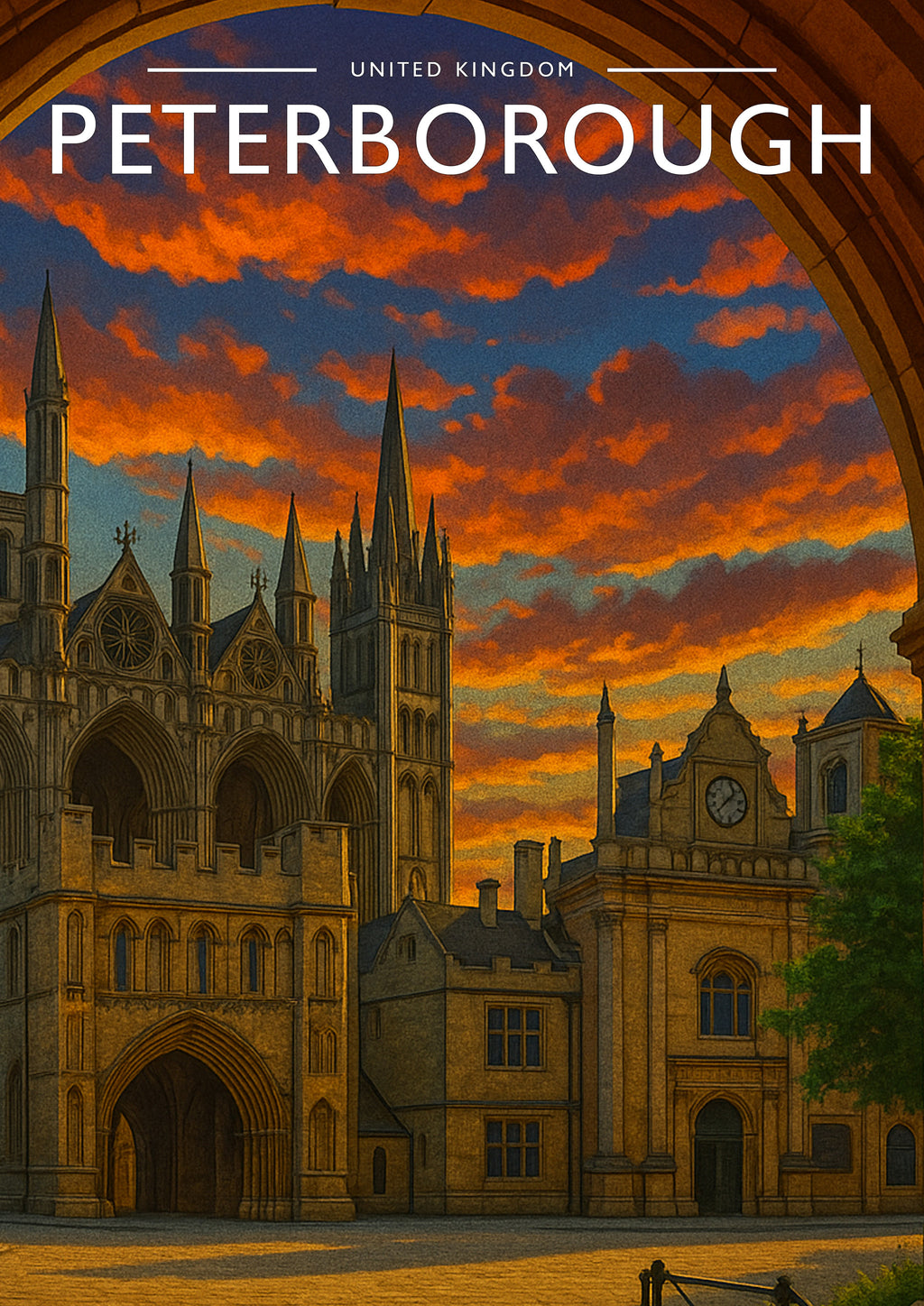 Peterborough Travel Poster - A4 travel poster print
