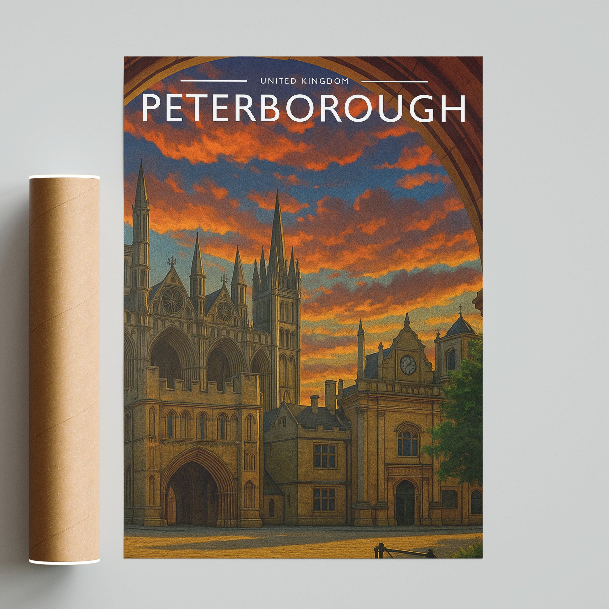 Peterborough Travel Poster - fine art print with shipping tube