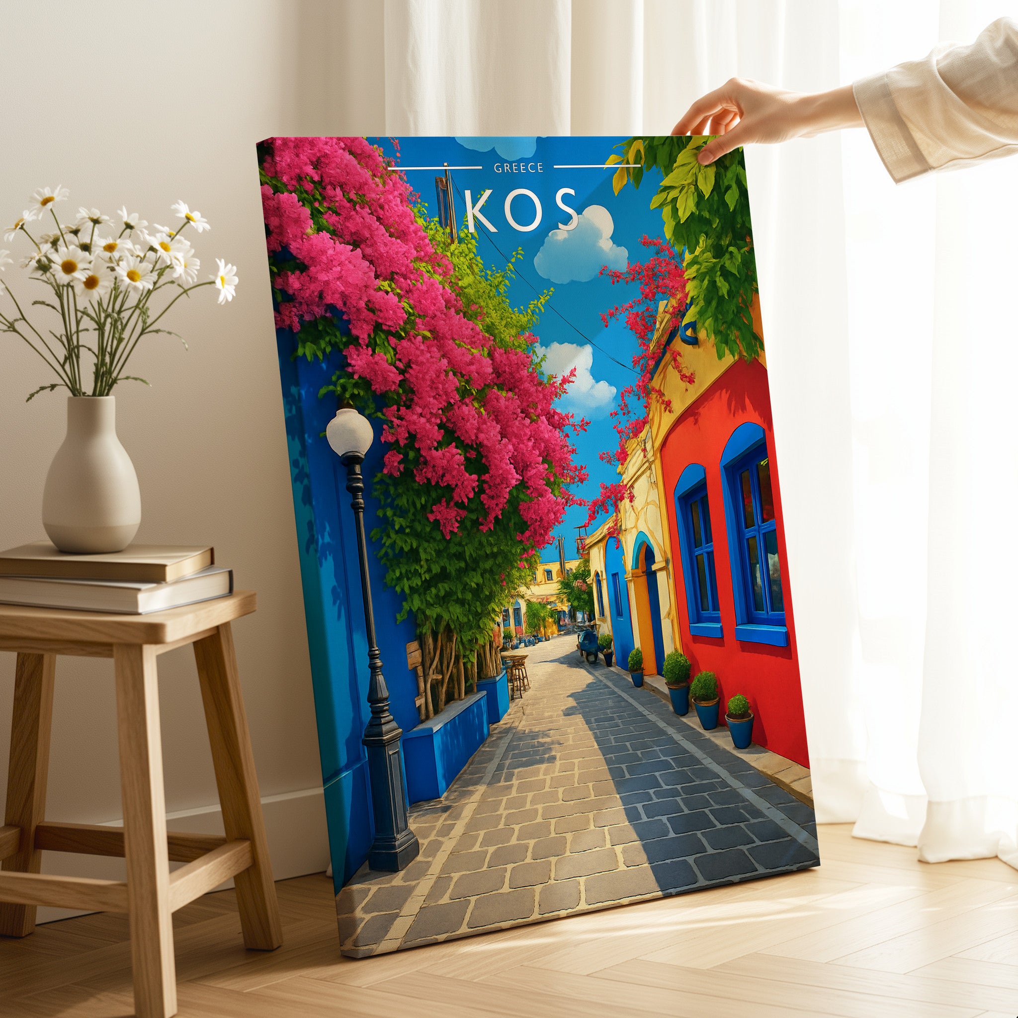 Kos Travel Poster as a gallery-wrapped canvas