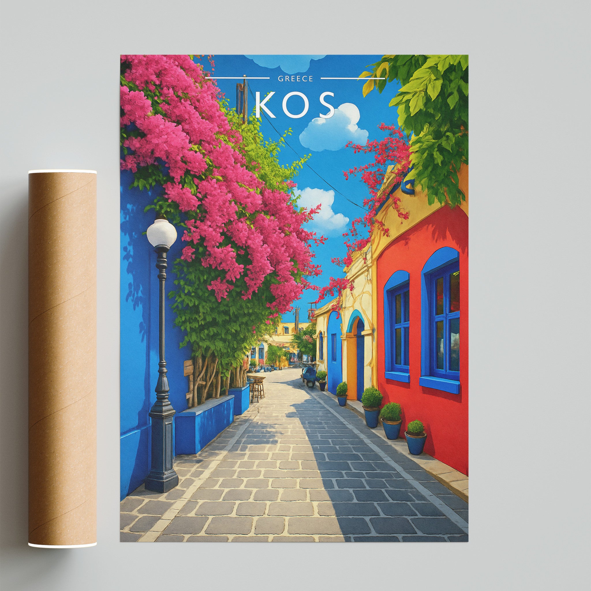 Kos Travel Poster - fine art print with shipping tube