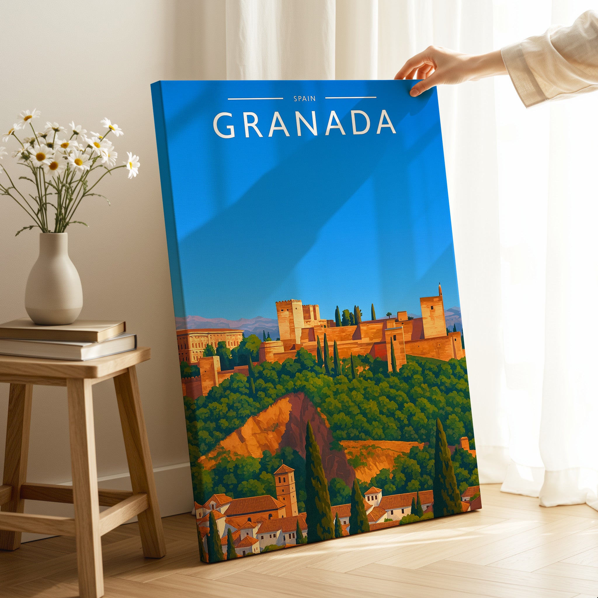 Granada Travel Poster as a gallery-wrapped canvas