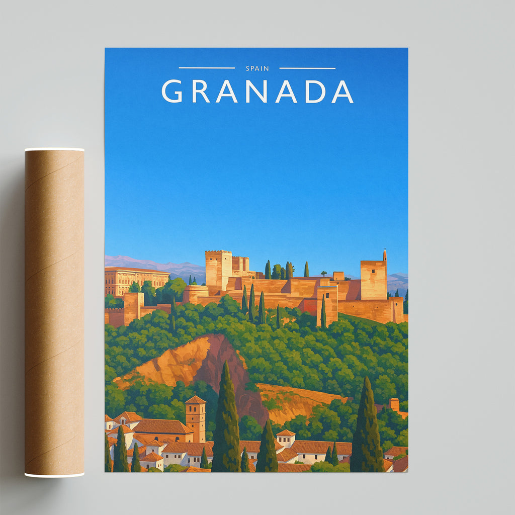 Granada Travel Poster - fine art print with shipping tube