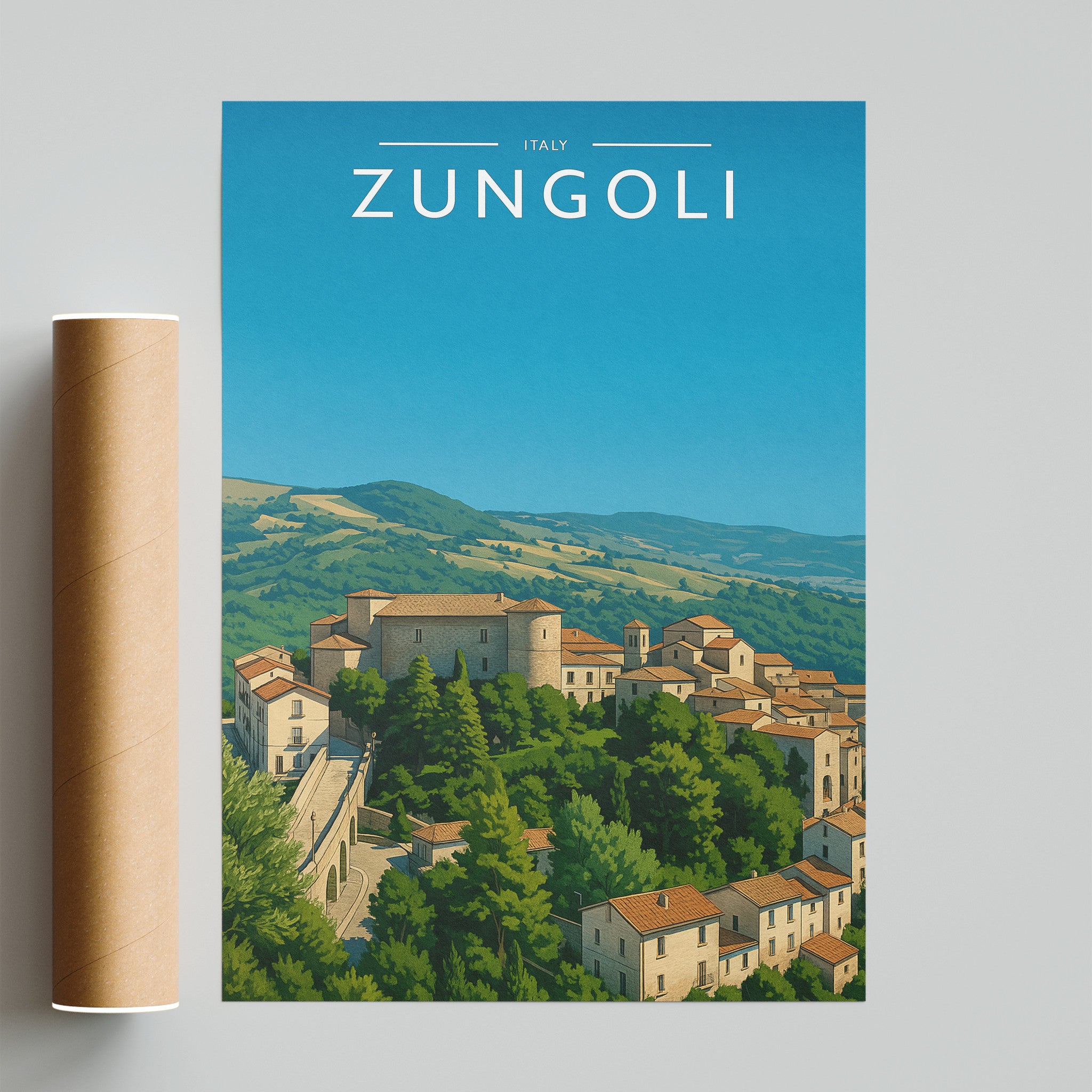 Zungoli Travel Poster - fine art print with shipping tube