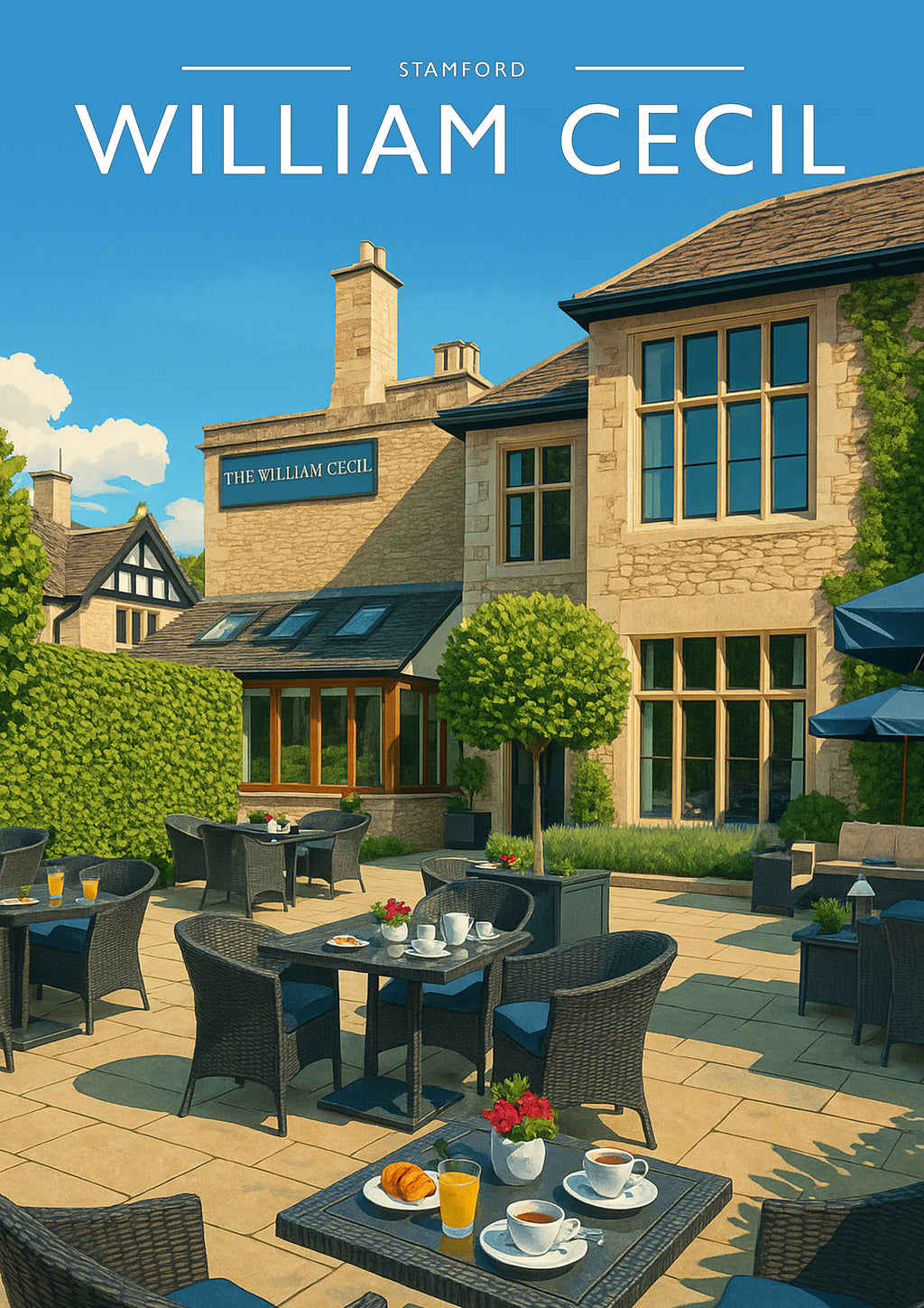 Stamford #5 Travel Poster - A4 travel poster print