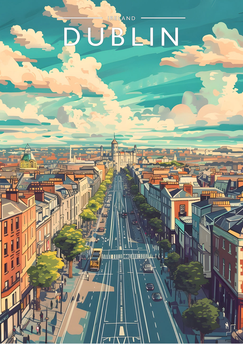 Dublin Travel Poster - A4 travel poster print