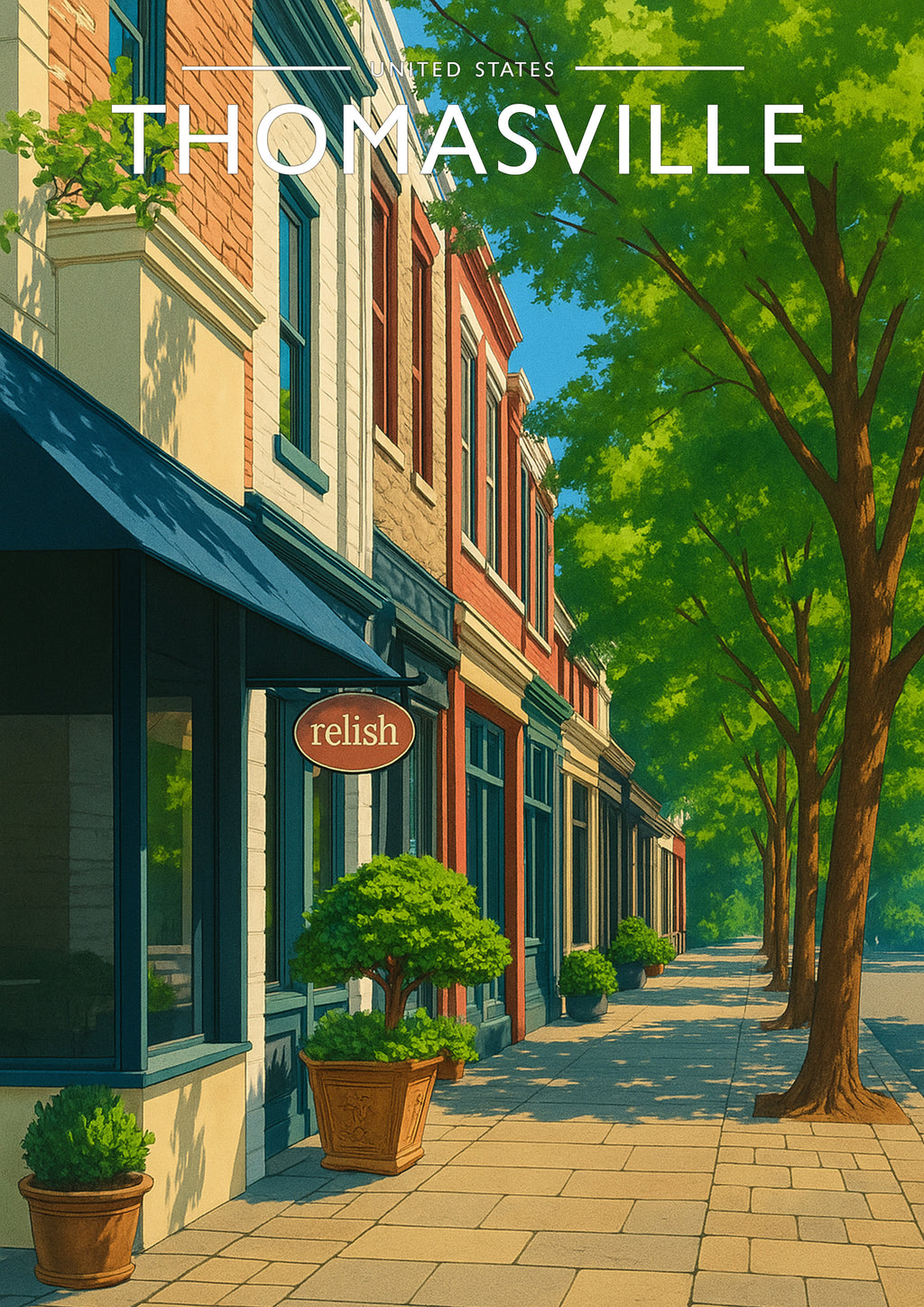 Thomasville Travel Poster - A4 travel poster print