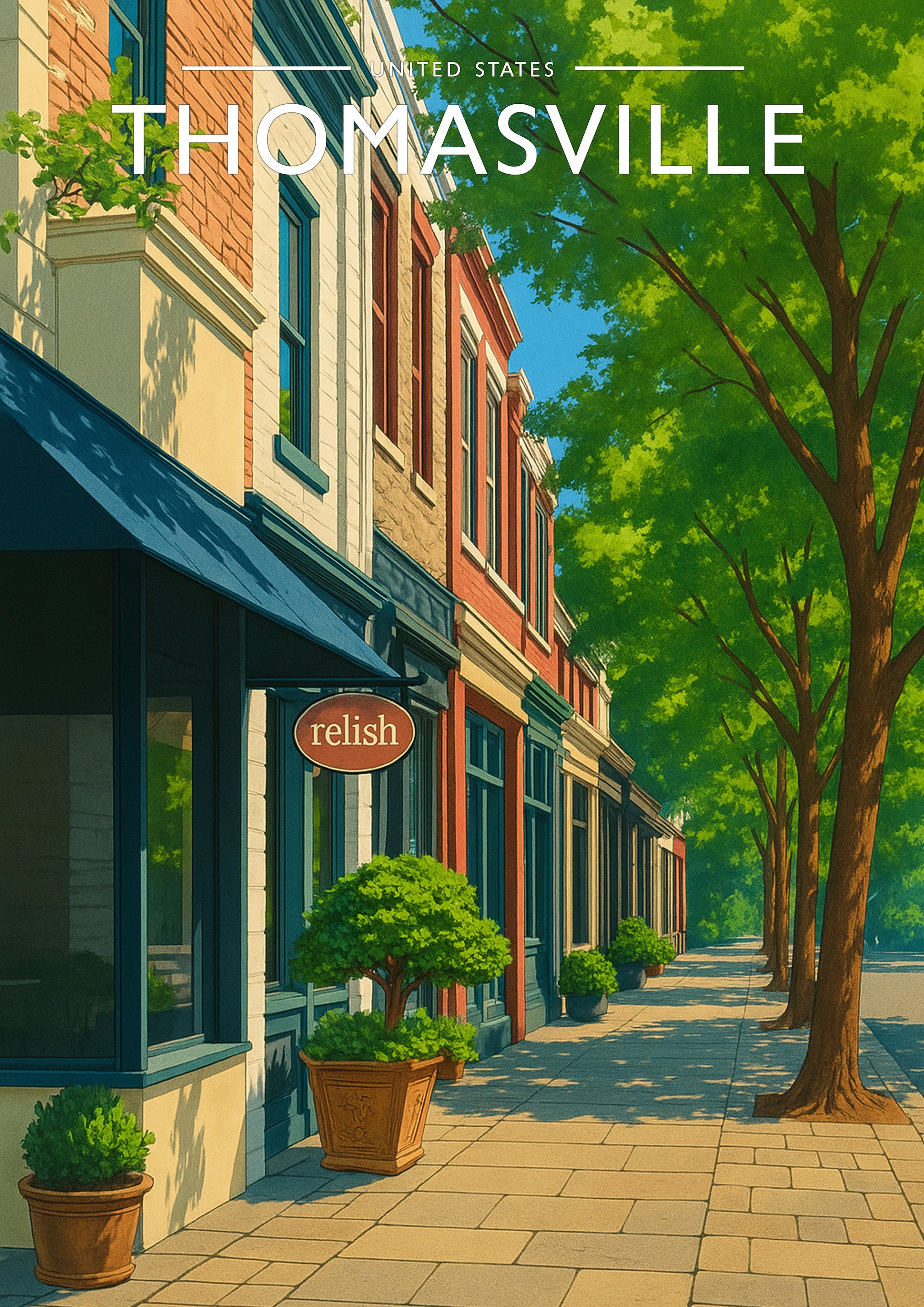 Thomasville Travel Poster - A4 travel poster print