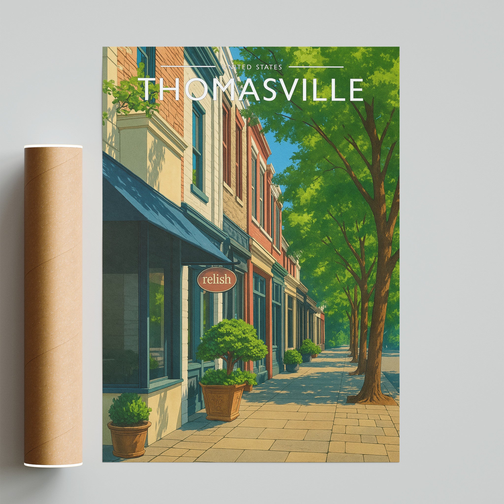 Thomasville Travel Poster - fine art print with shipping tube