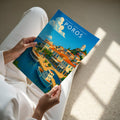 Poros Travel Poster - A4 print held in hand