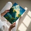Victoria Falls Travel Poster - A4 print held in hand