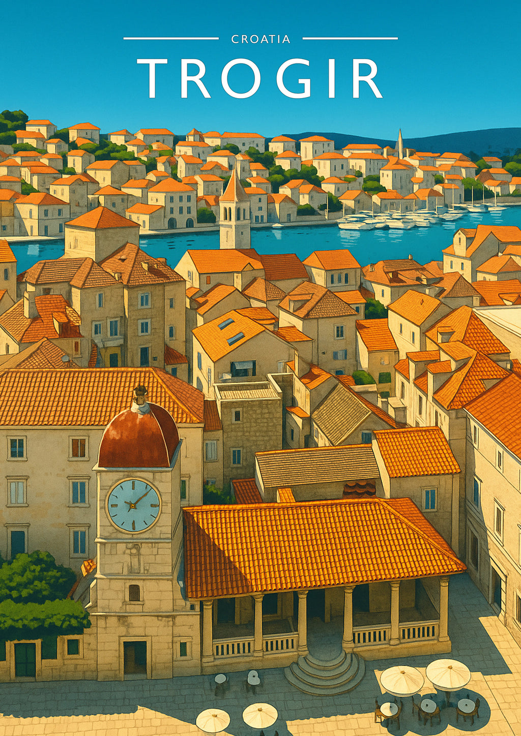 Trogir Travel Poster - A4 travel poster print