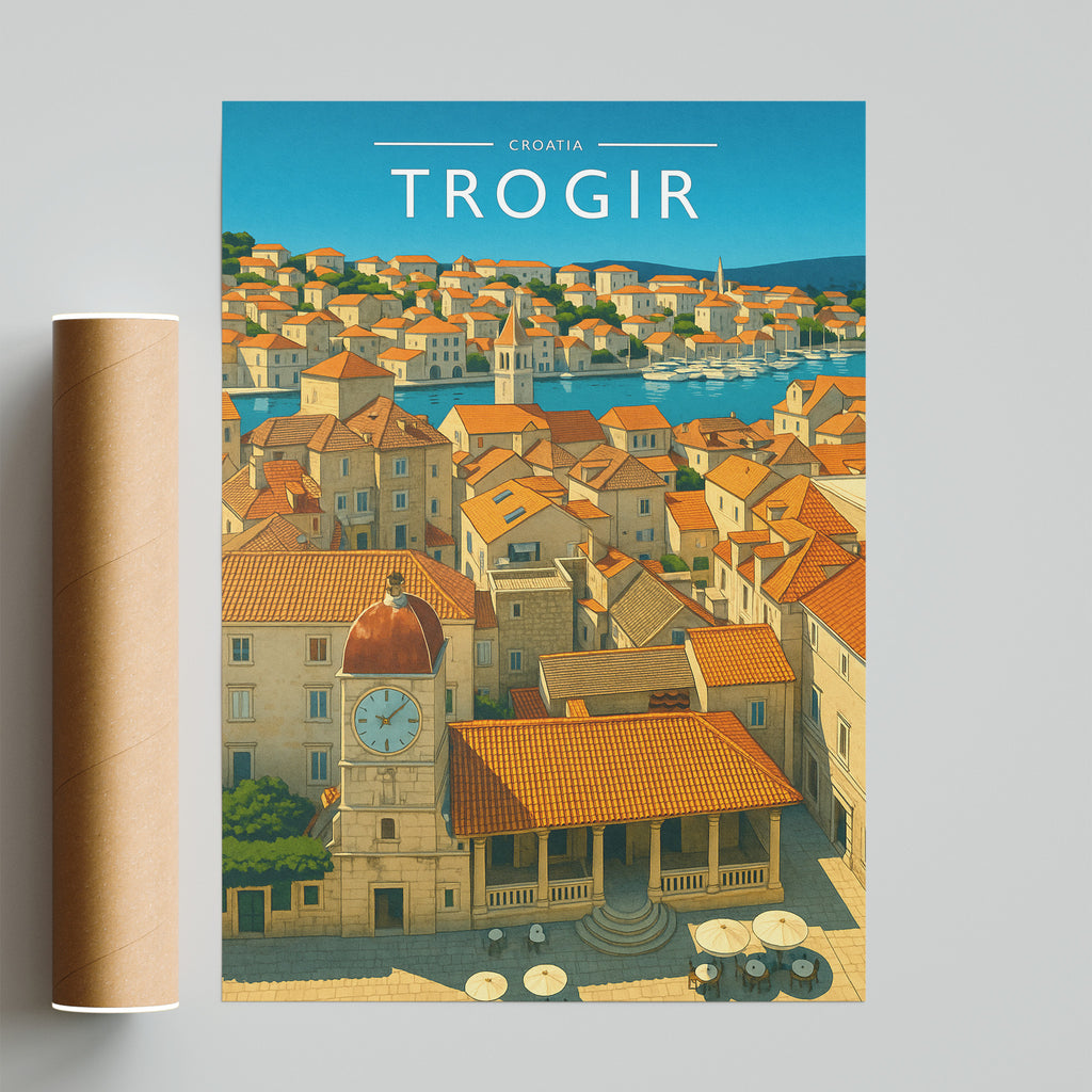Trogir Travel Poster - fine art print with shipping tube