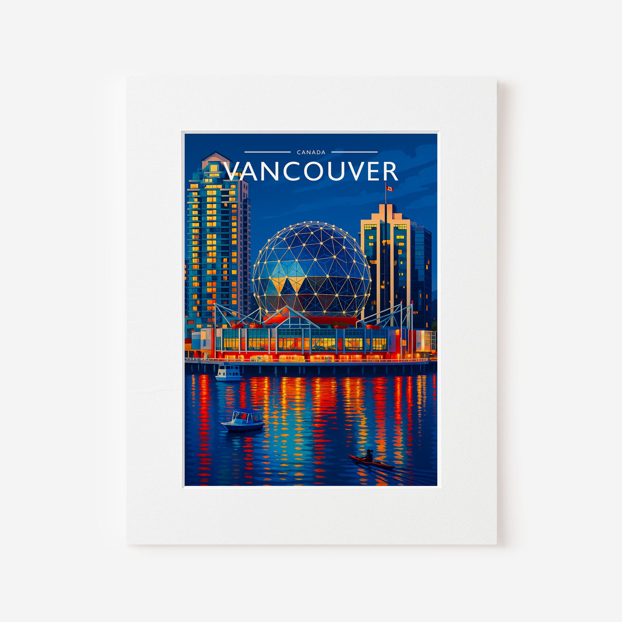 Vancouver Travel Poster in a white mount