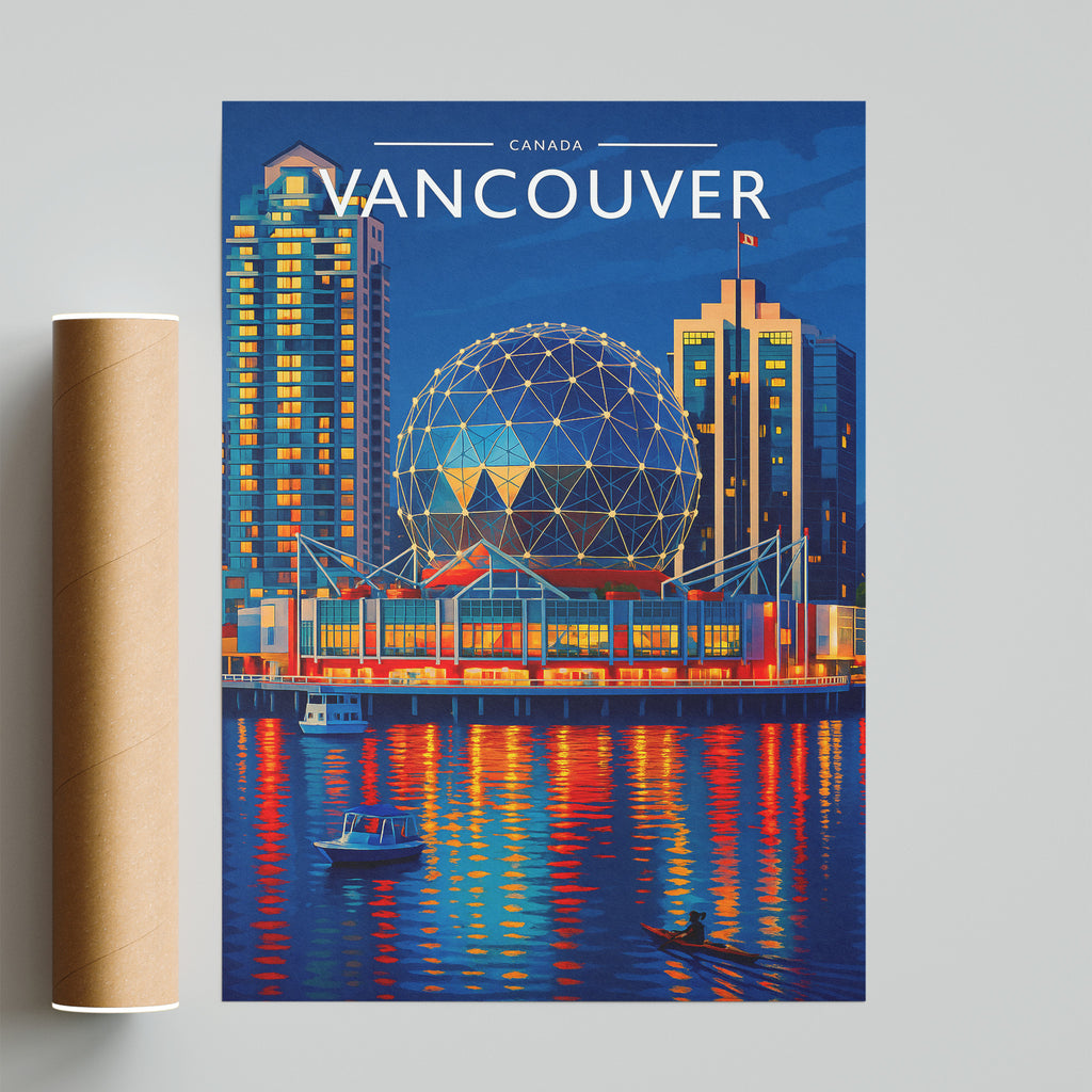 Vancouver Travel Poster - fine art print with shipping tube