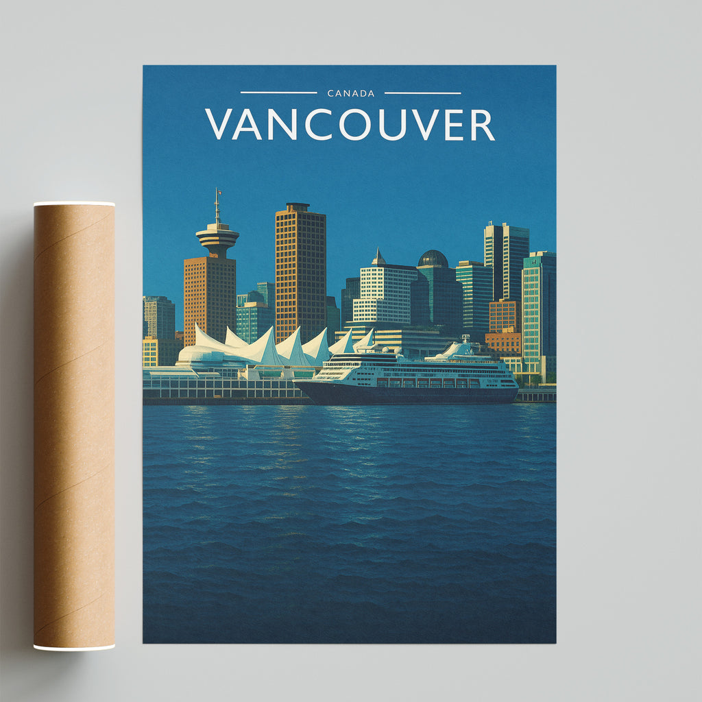 Vancouver #2 Travel Poster - fine art print with shipping tube