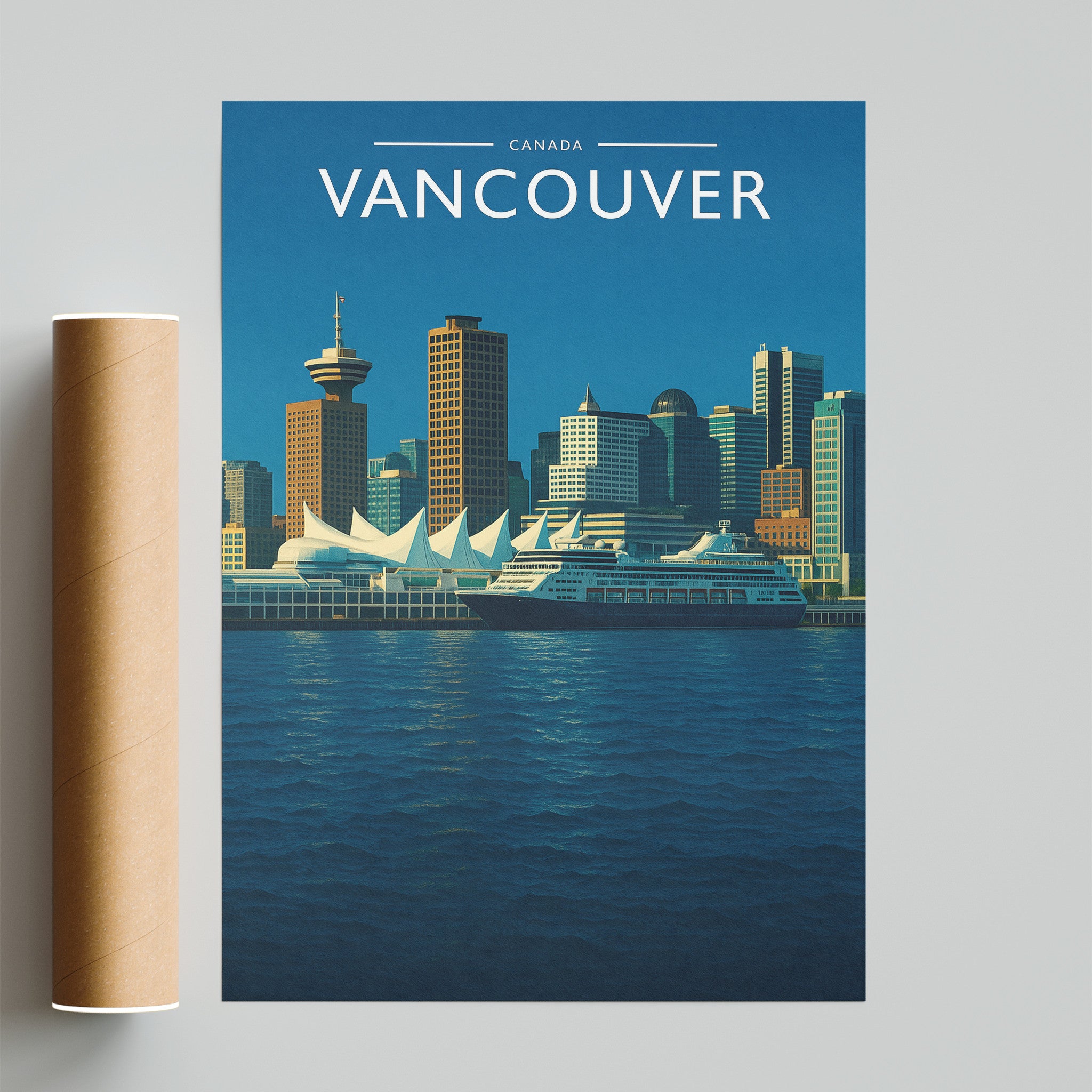 Vancouver #2 Travel Poster - fine art print with shipping tube